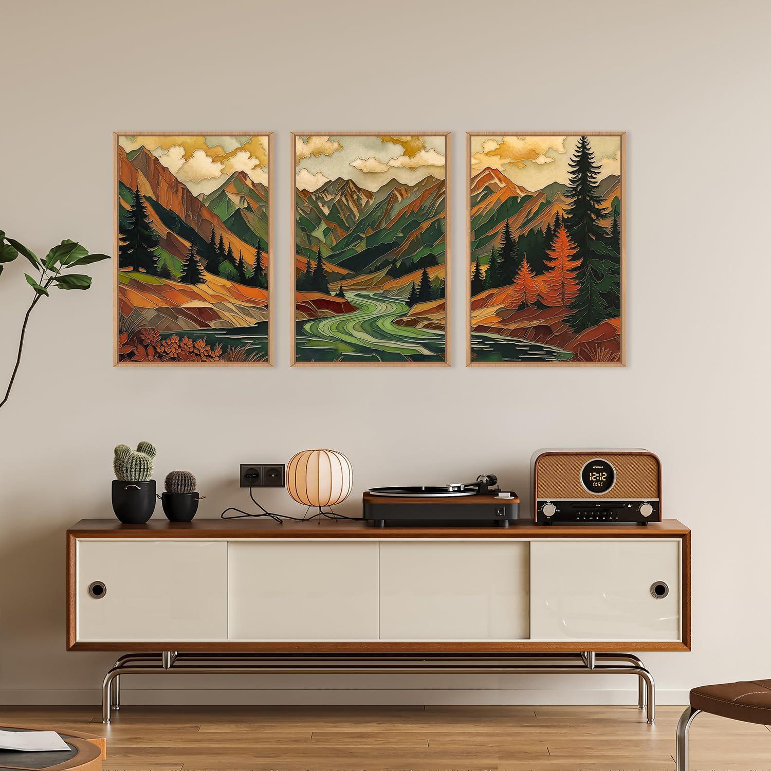 Conjunto de Arte de Pared Abstracto Boho HPINUB 60x90 cm