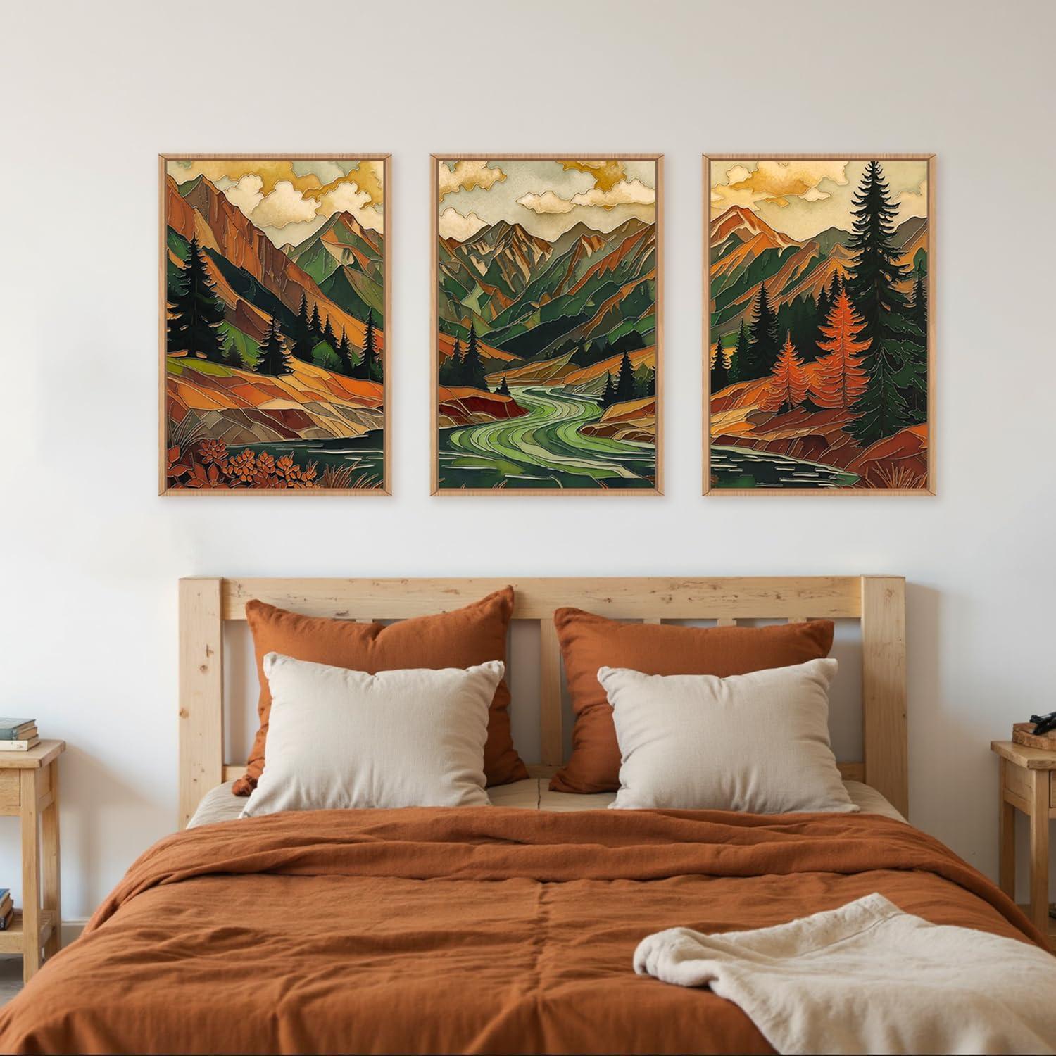 Conjunto de Arte de Pared Abstracto Boho HPINUB 60x90 cm