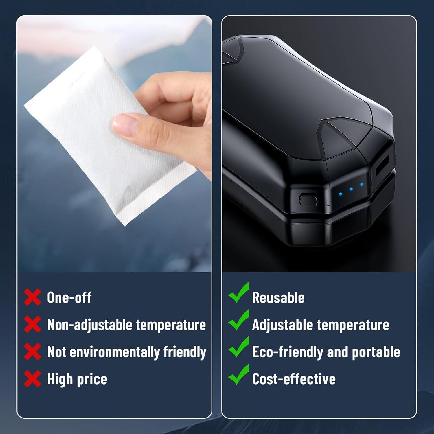 Calentadores de Manos Recargables MANAKASA BD-01 6000mAh 3 Modos