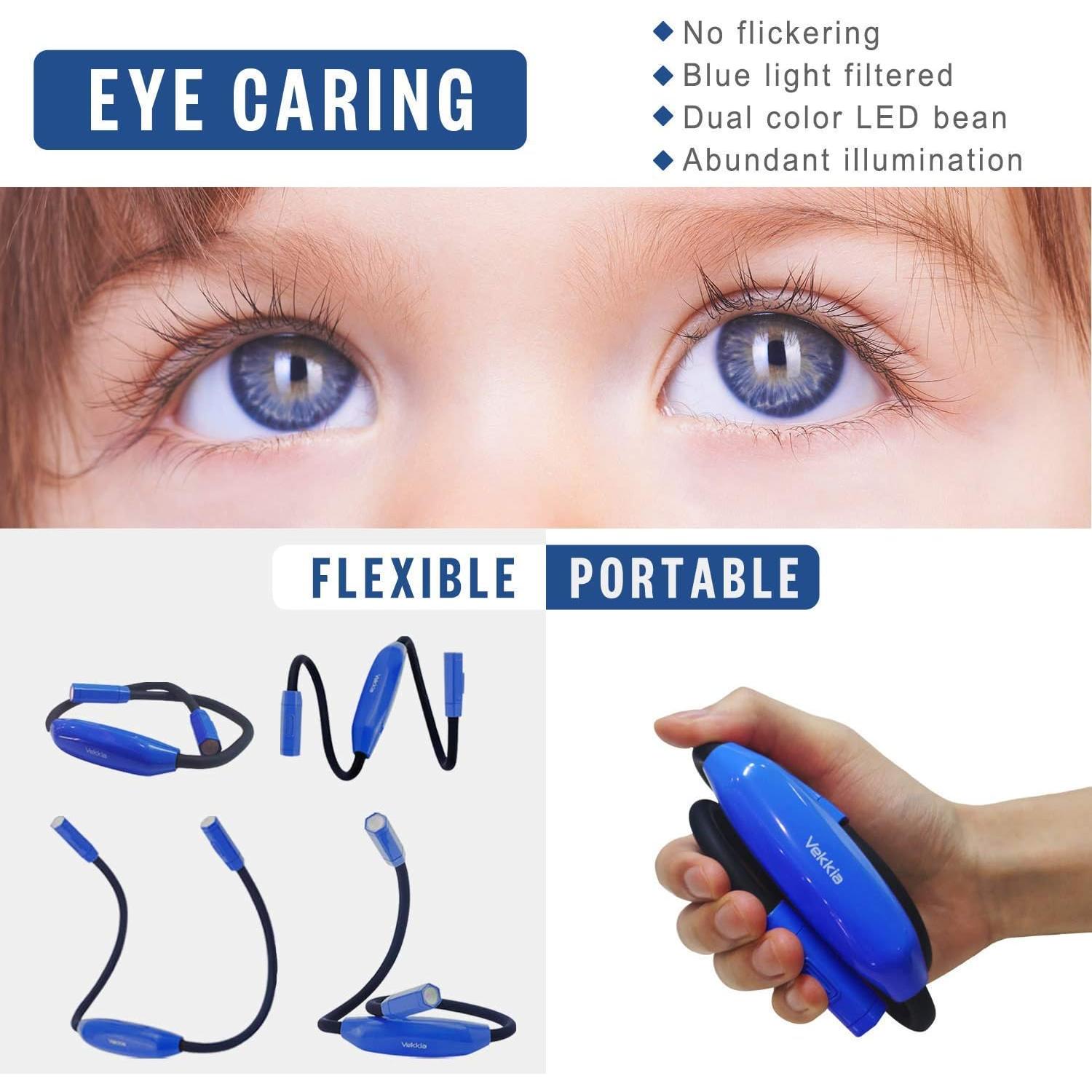 Luz de Lectura Vekkia para el Cuello - 3 Colores, 9 Brillos