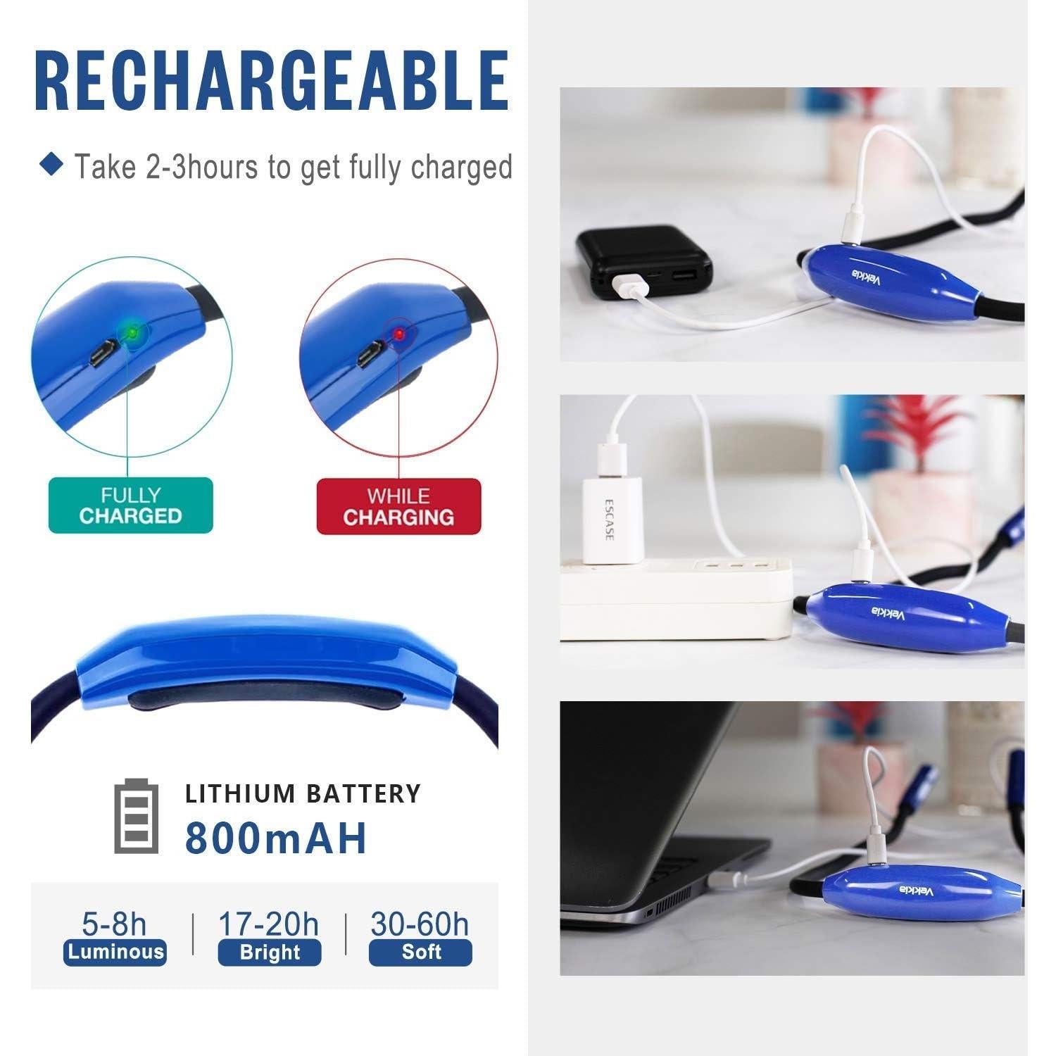 Luz de Lectura Vekkia para el Cuello - 3 Colores, 9 Brillos