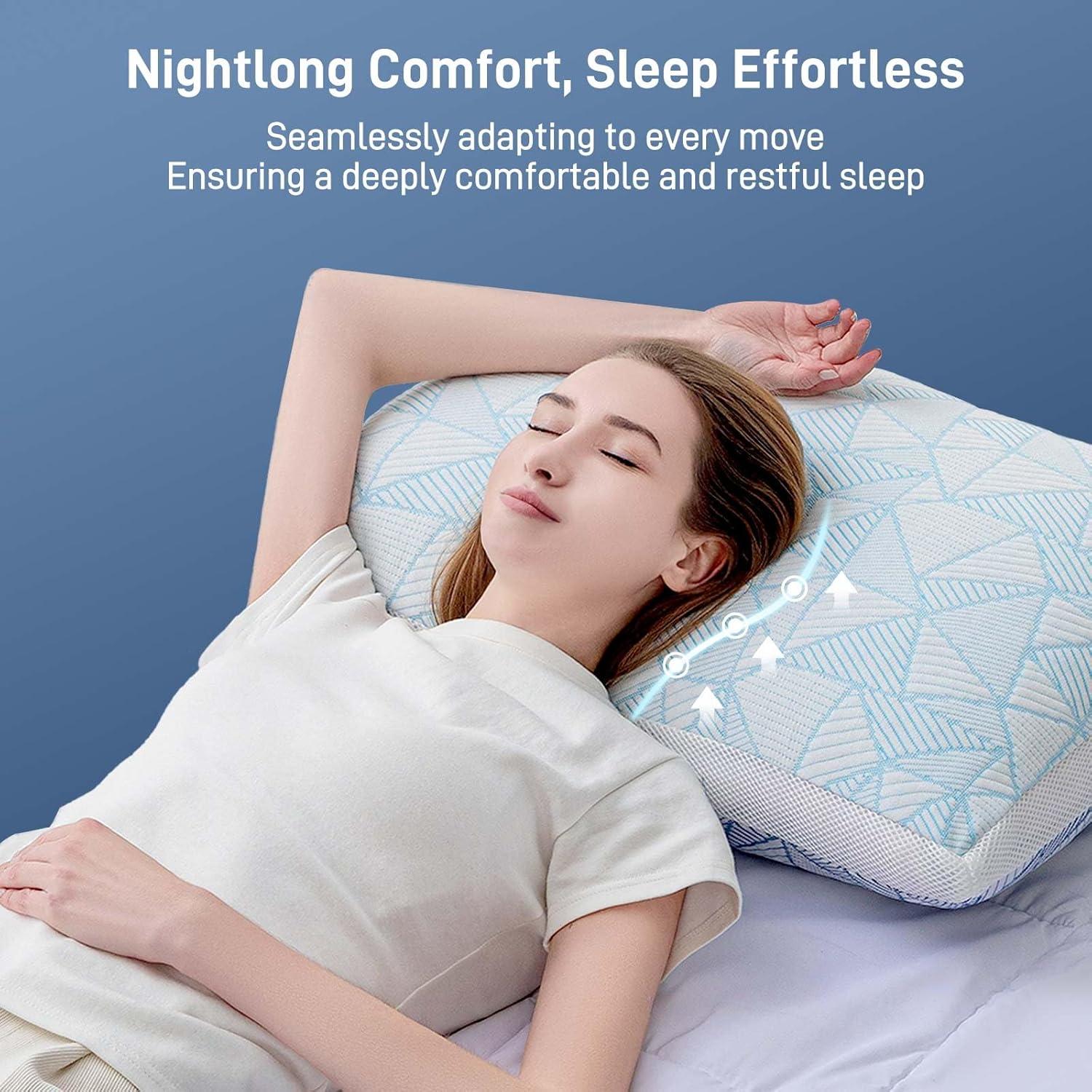 Almohada Ajustable Caelorin Queen Viscosa Bambú Espuma Memoria