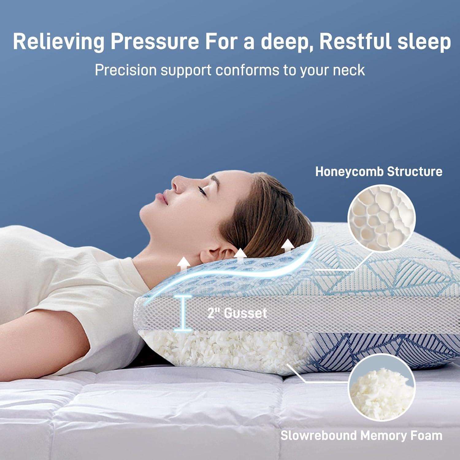 Almohada Ajustable Caelorin Queen Viscosa Bambú Espuma Memoria