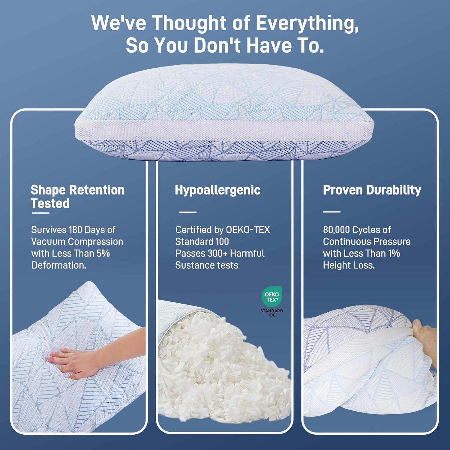 Almohada Ajustable Caelorin Queen Viscosa Bambú Espuma Memoria