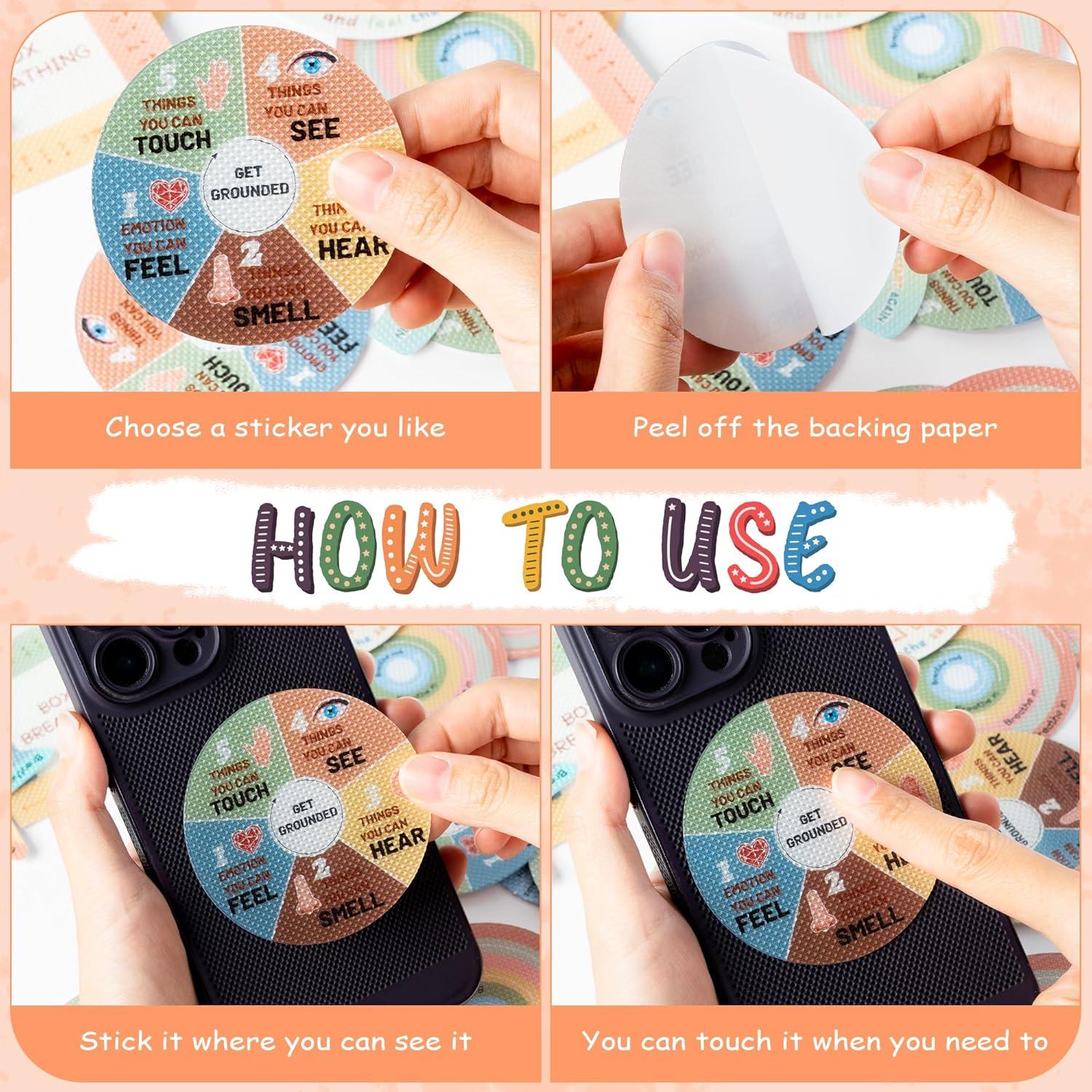 Etiquetas Sensoriales de Ansiedad H1vojoxo 24 Piezas Coloridas