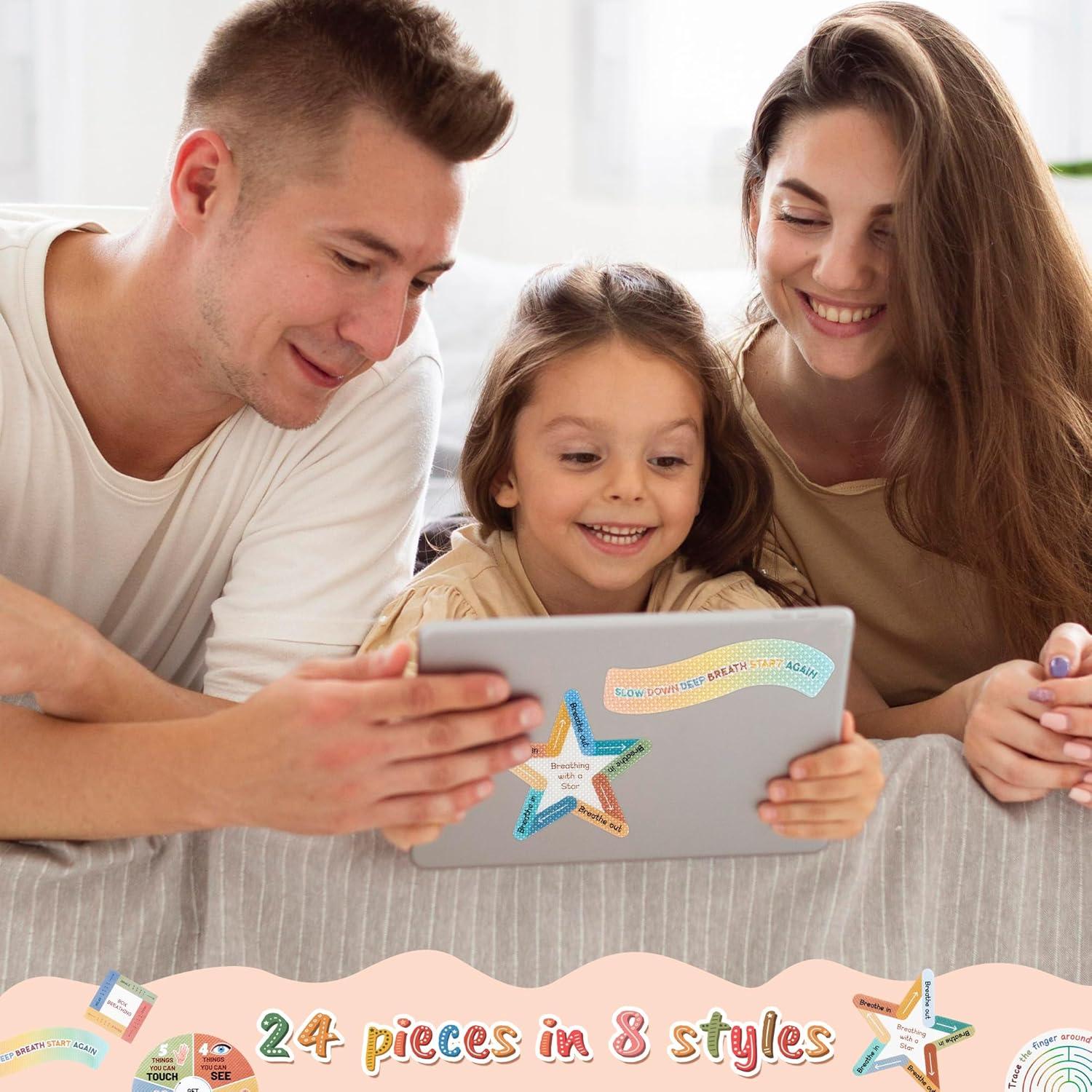 Etiquetas Sensoriales de Ansiedad H1vojoxo 24 Piezas Coloridas