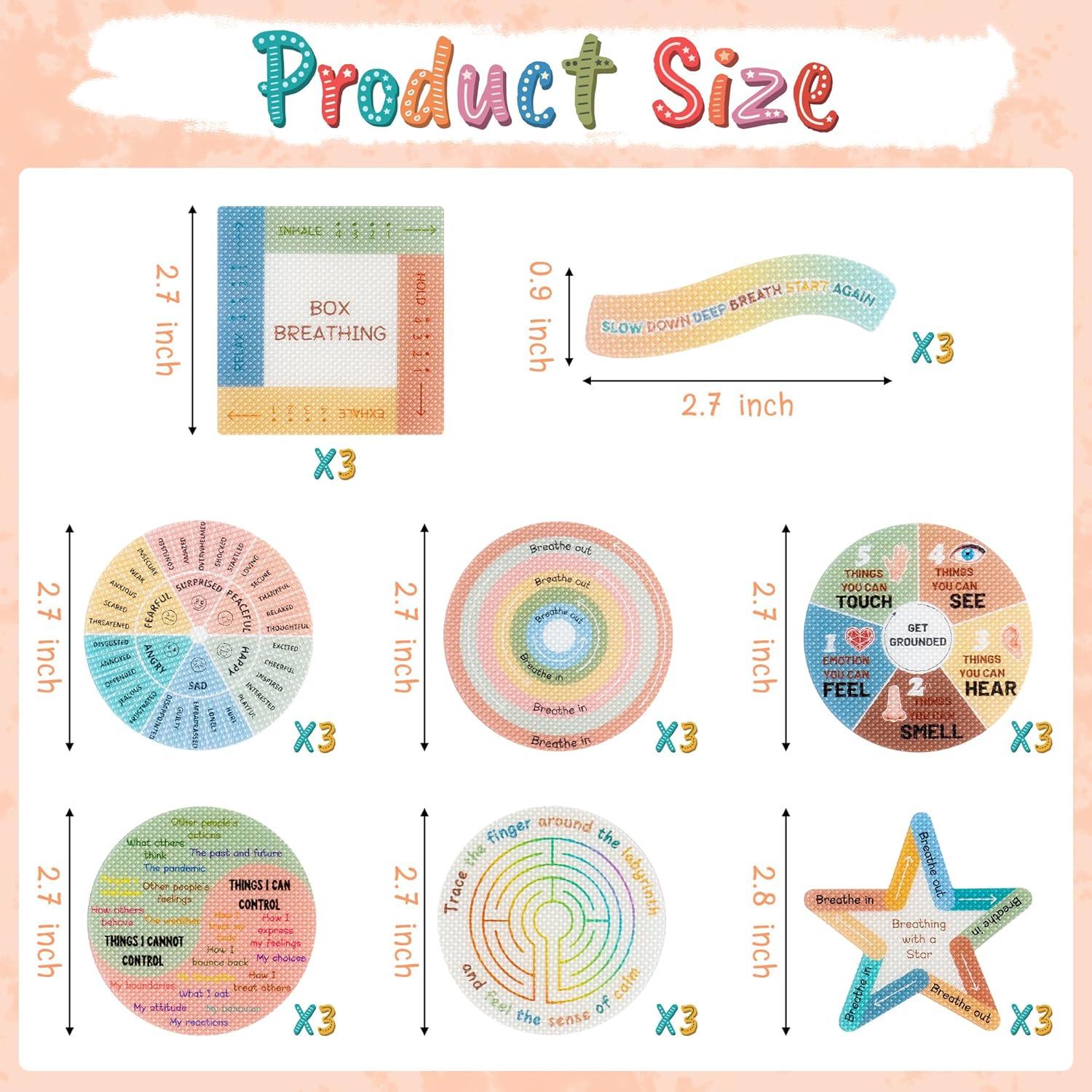 Etiquetas Sensoriales de Ansiedad H1vojoxo 24 Piezas Alivio Estrés