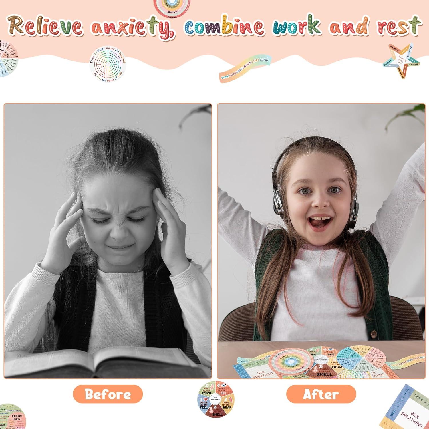 Etiquetas Sensoriales de Ansiedad H1vojoxo 24 Piezas Alivio Estrés