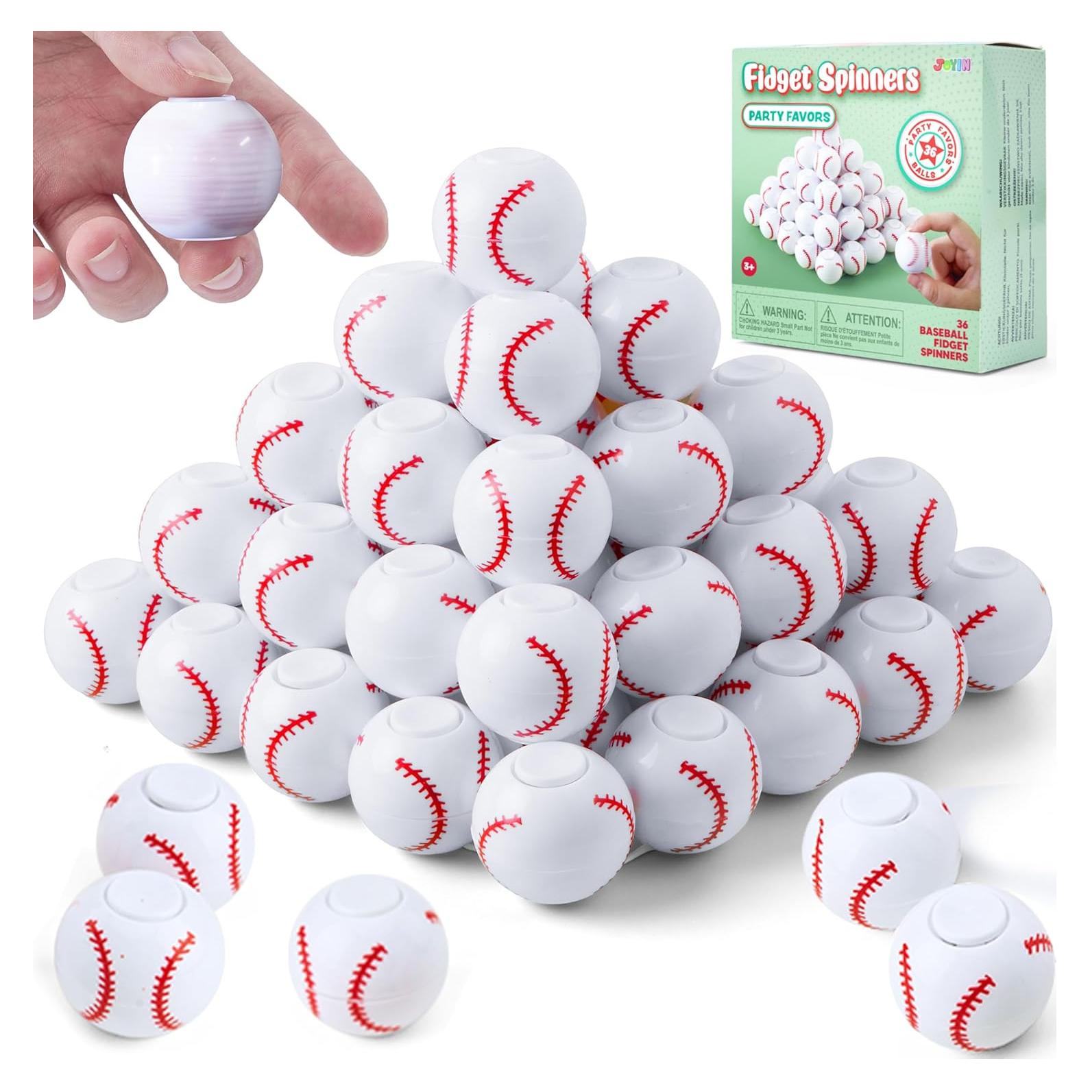 Paquete de 36 Spinners Antiestrés de Béisbol Joyin - Juguetes para Niños