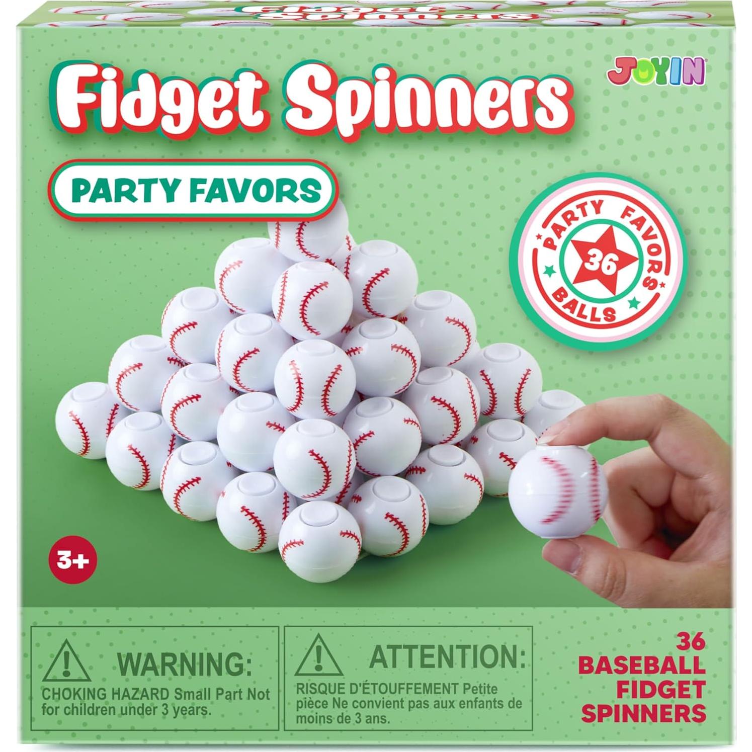 Paquete de 36 Spinners Antiestrés de Béisbol Joyin - Juguetes para Niños