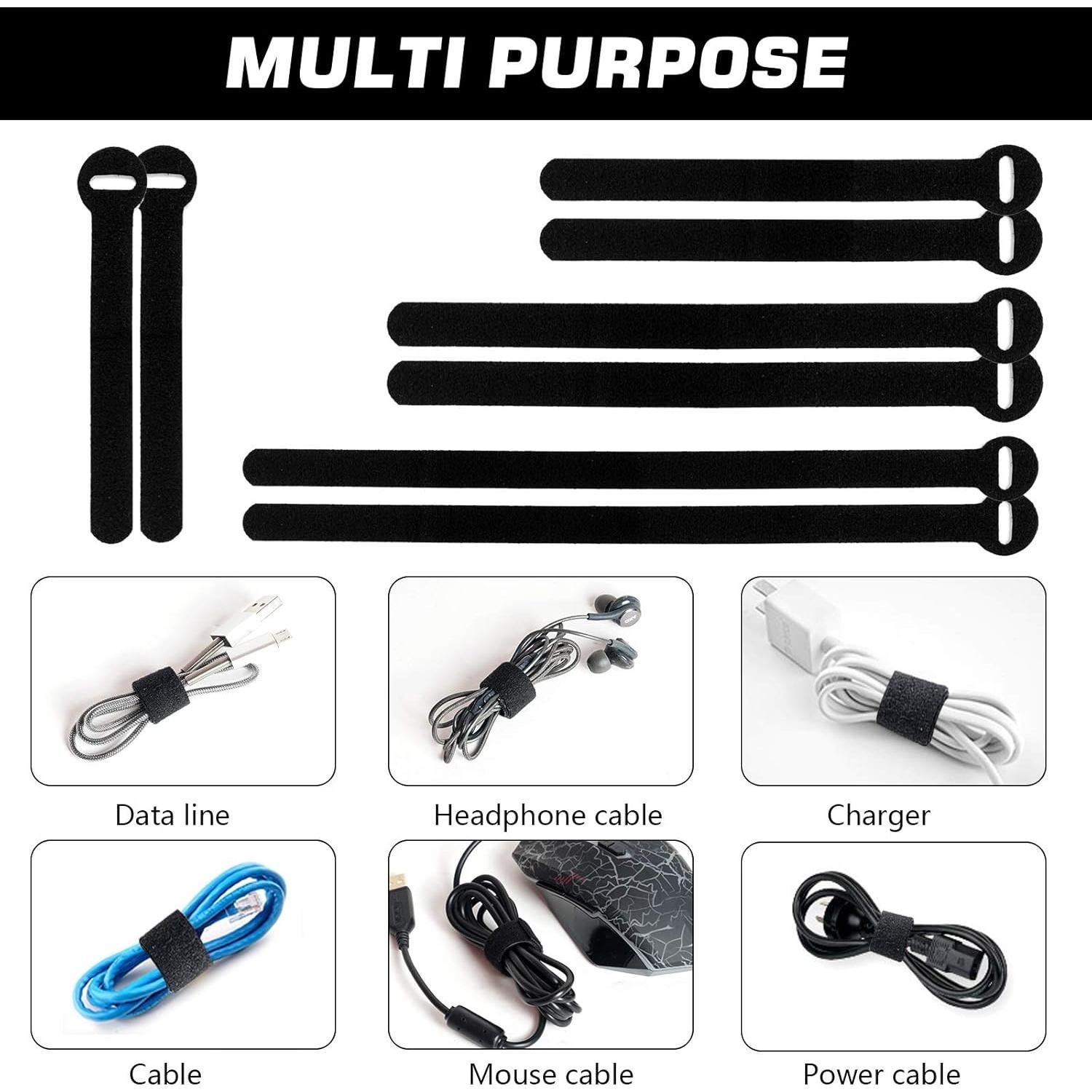 Bridas Reutilizables HAVE ME TD 150 Piezas 4-10 cm Negro