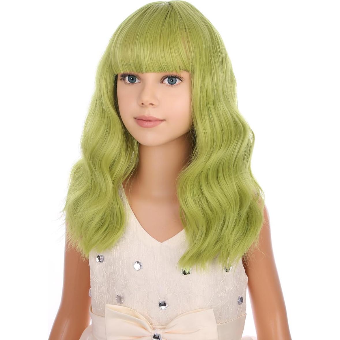 Peluca Verde Oliva PATTNIUM Corta Rizada 30 cm