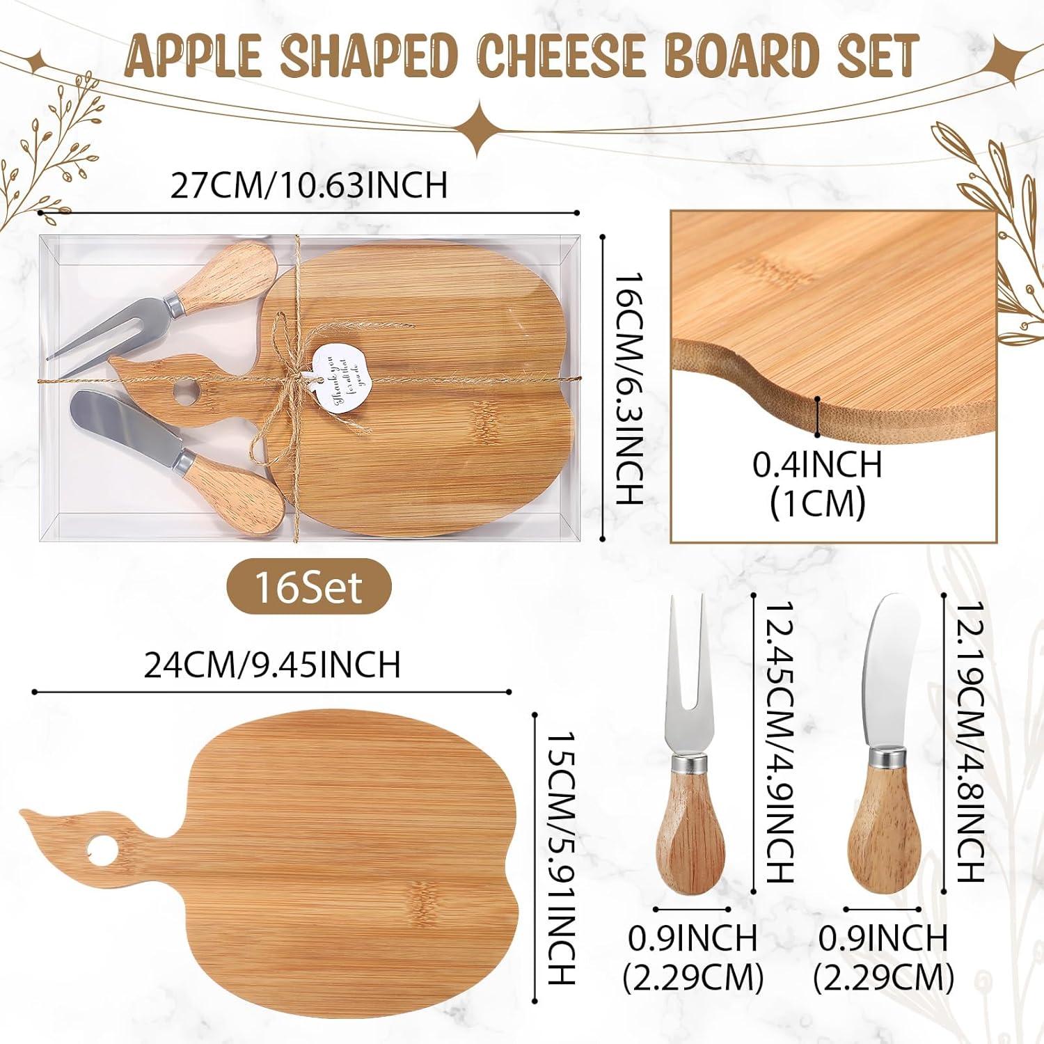 Conjunto de Tabla de Queso de Bambú Nuogo 16 Piezas Manzana