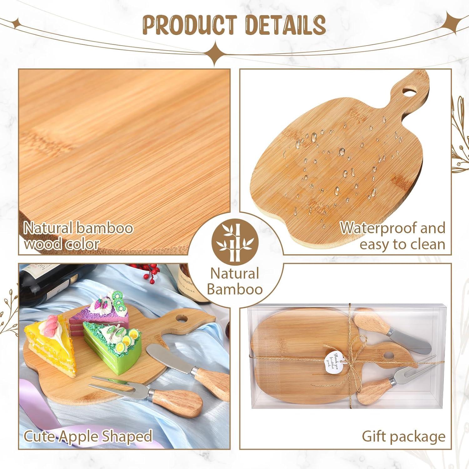 Conjunto de Tabla de Queso de Bambú Nuogo 16 Piezas Manzana