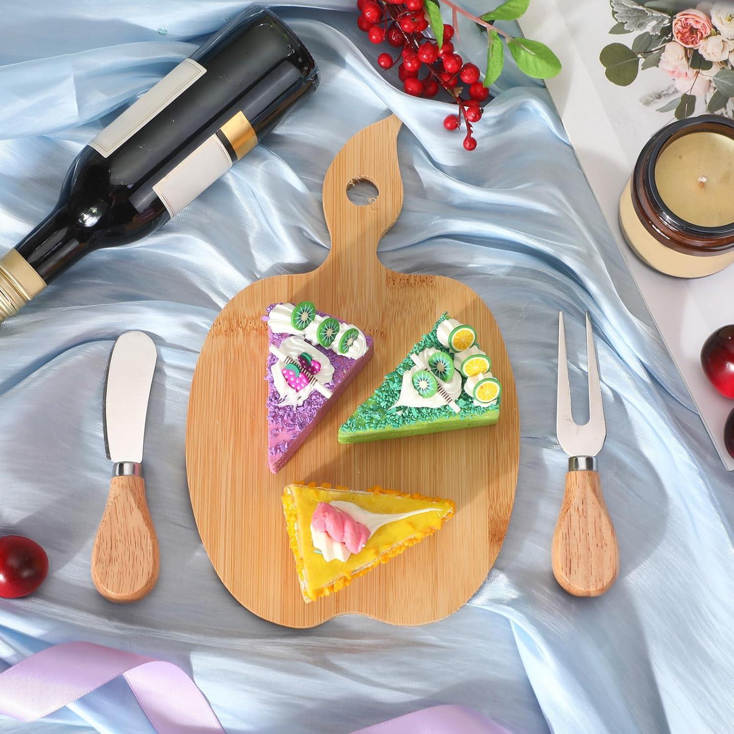 Conjunto de Tabla de Queso de Bambú Nuogo 16 Piezas Manzana