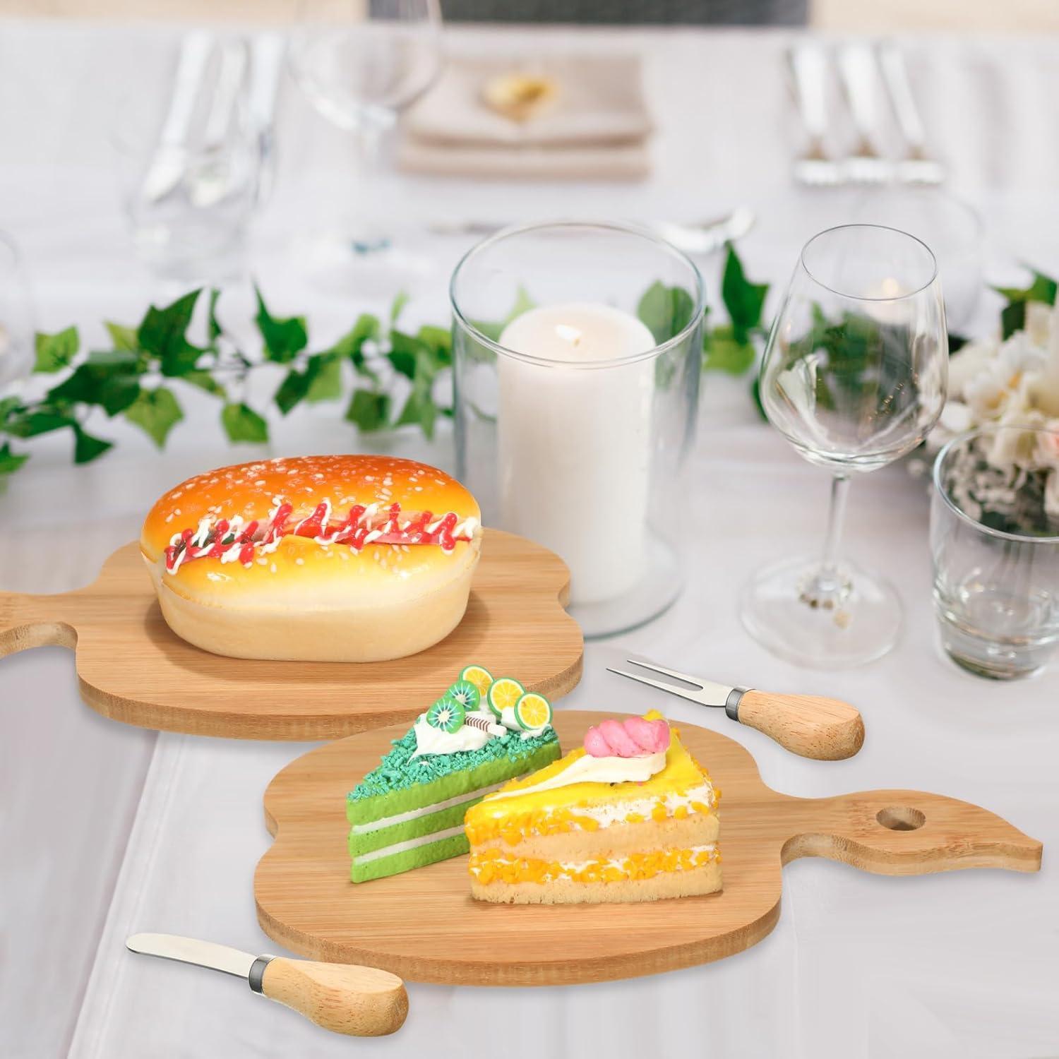 Conjunto de Tabla de Queso de Bambú Nuogo 16 Piezas Manzana