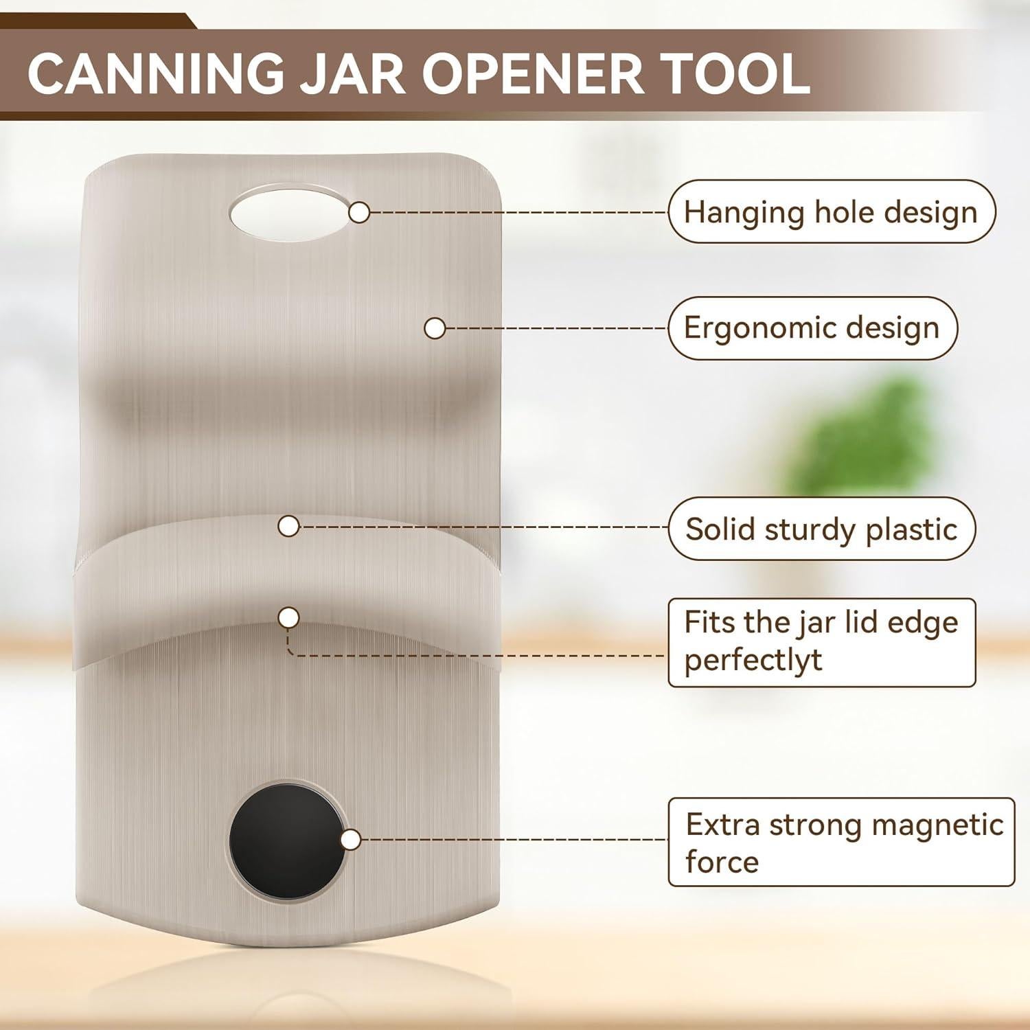 Abridores de Tarros Dreyoo - 2 Piezas Beige, Imán Fuerte