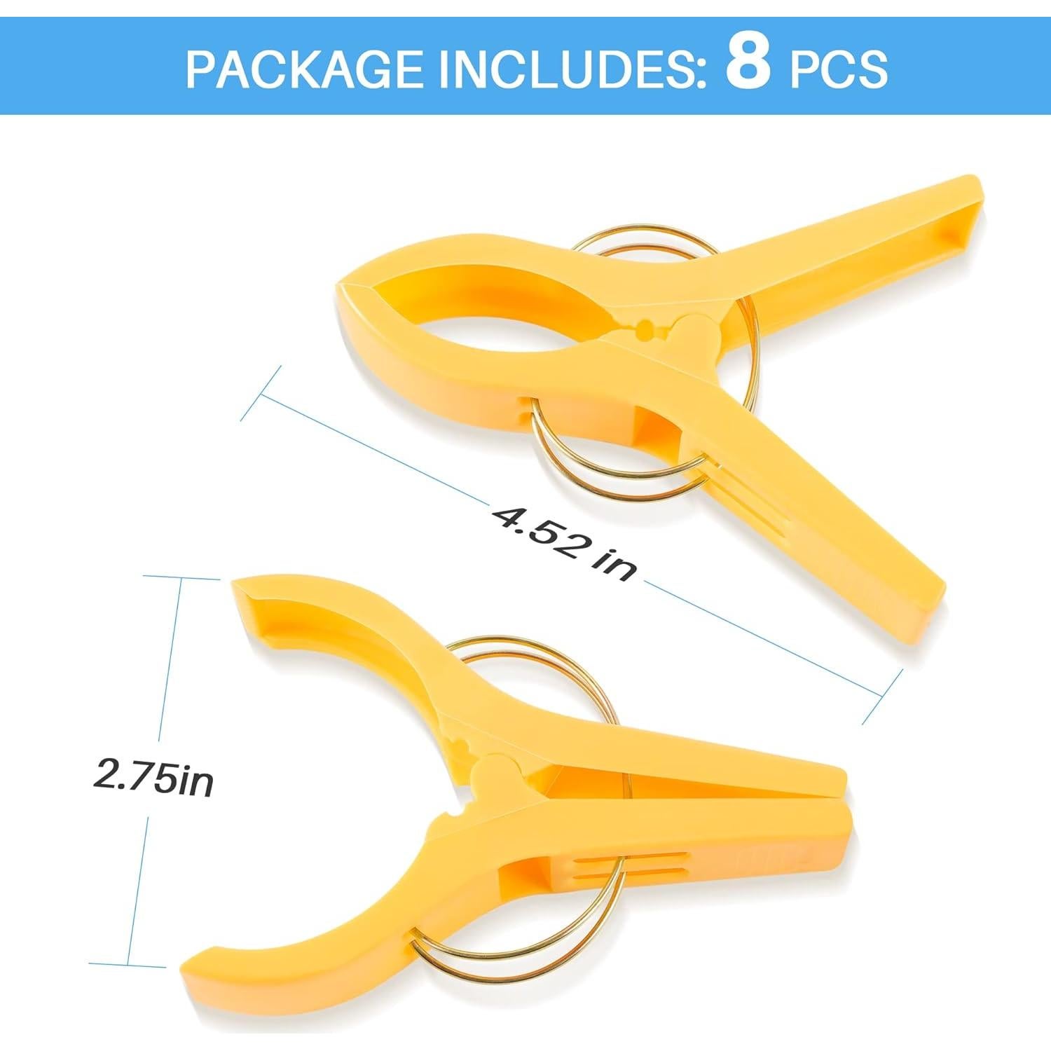 Clips para Toallas de Playa JABINCO - 8 Piezas Coloreadas