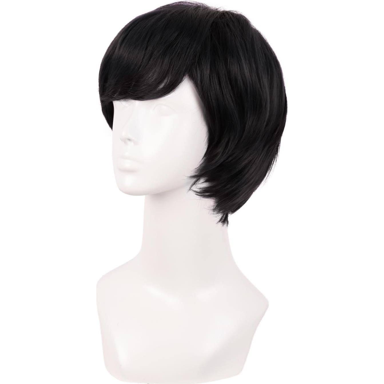 Peluca de Cosplay MapofBeauty Corto Rizado Negro 25 cm