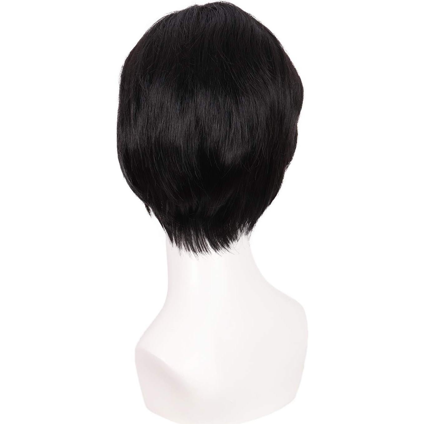 Peluca de Cosplay MapofBeauty Corto Rizado Negro 25 cm