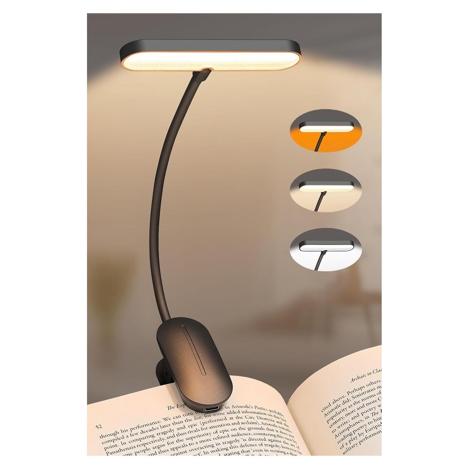 Luz de Libro TATAANTY Recargable 14 LEDs 3 Modos de Color