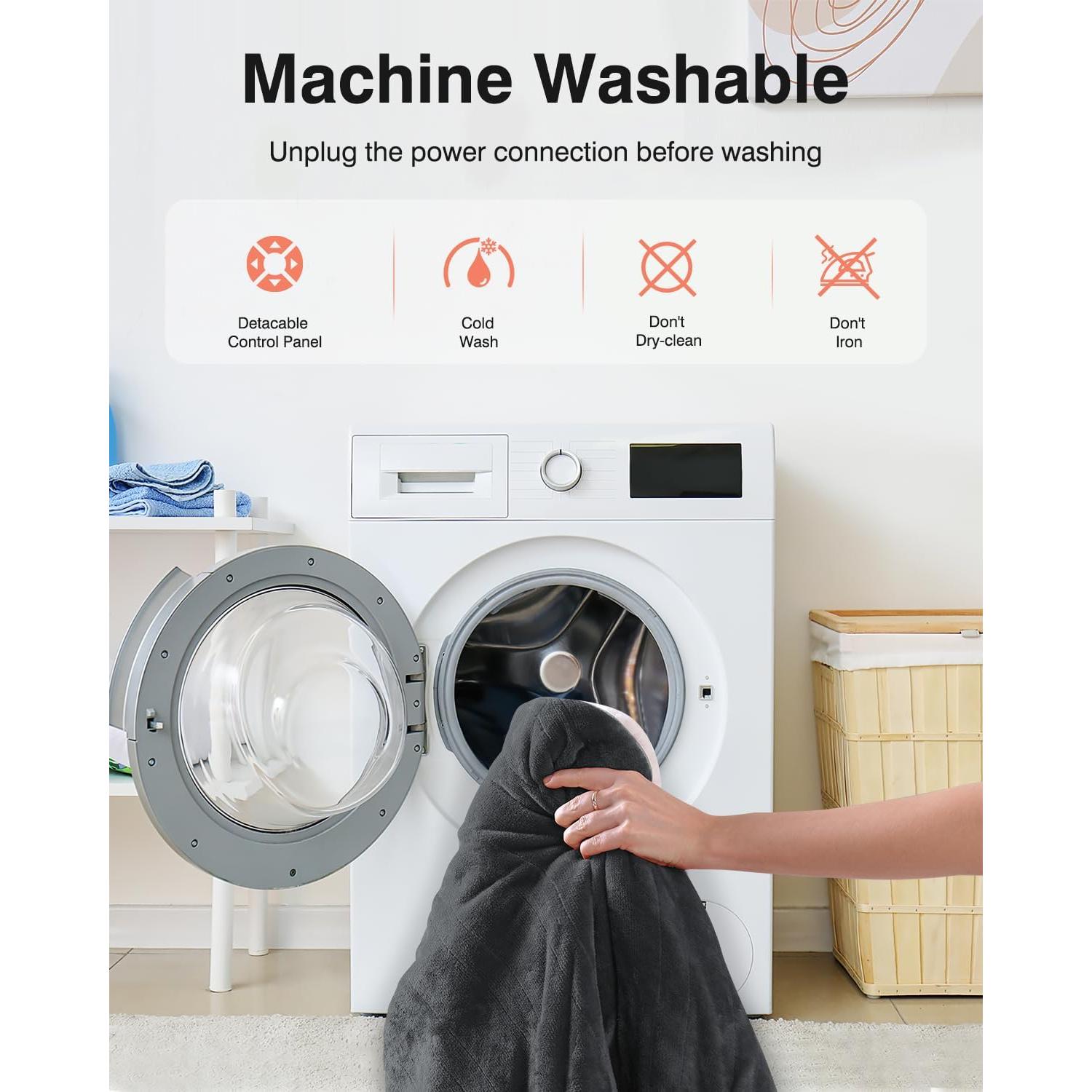 Manta Térmica Eléctrica Yokimisu 127x178 cm Gris con Mangas