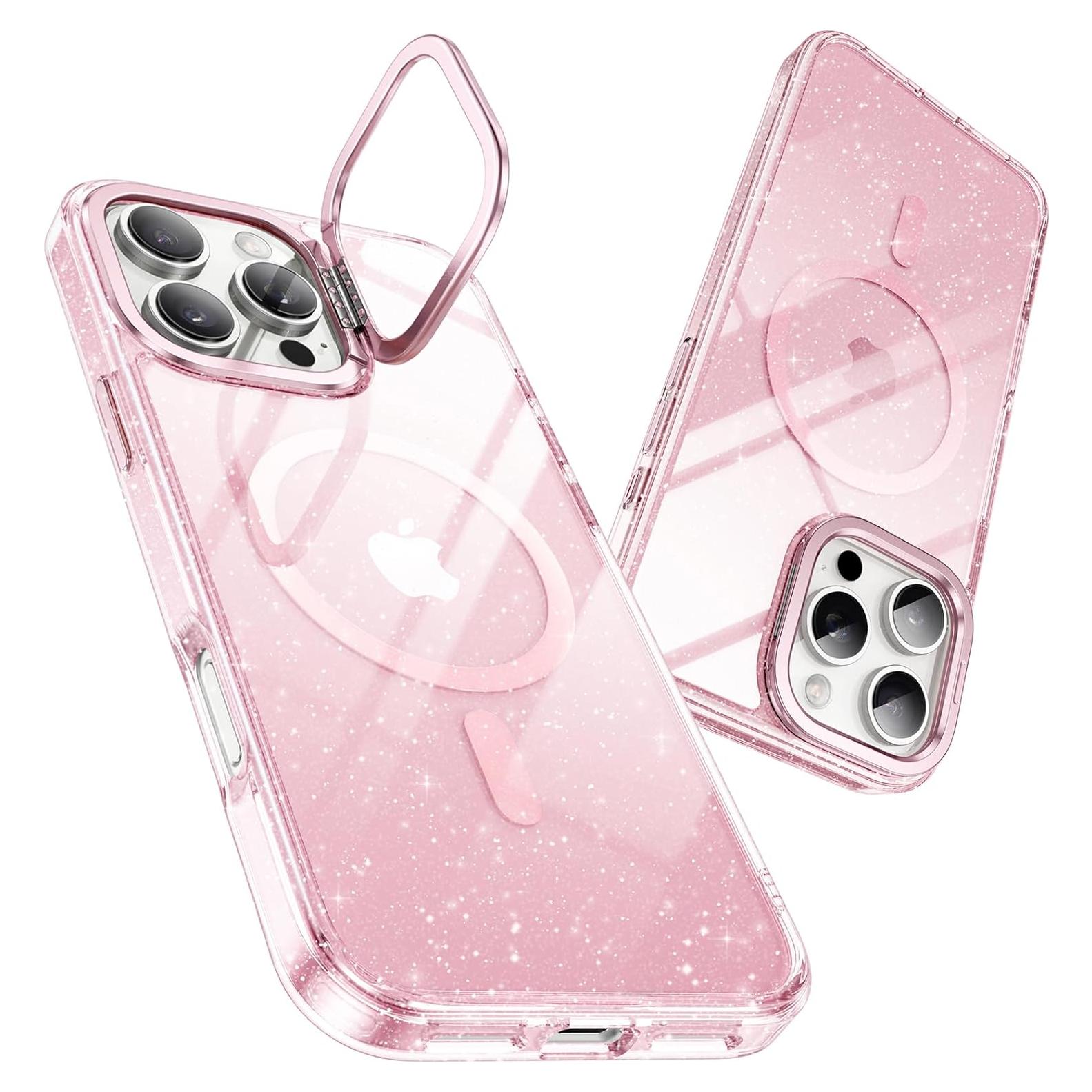 Funda Magnética Maledan para iPhone 16 Pro Max Rosa Brillante