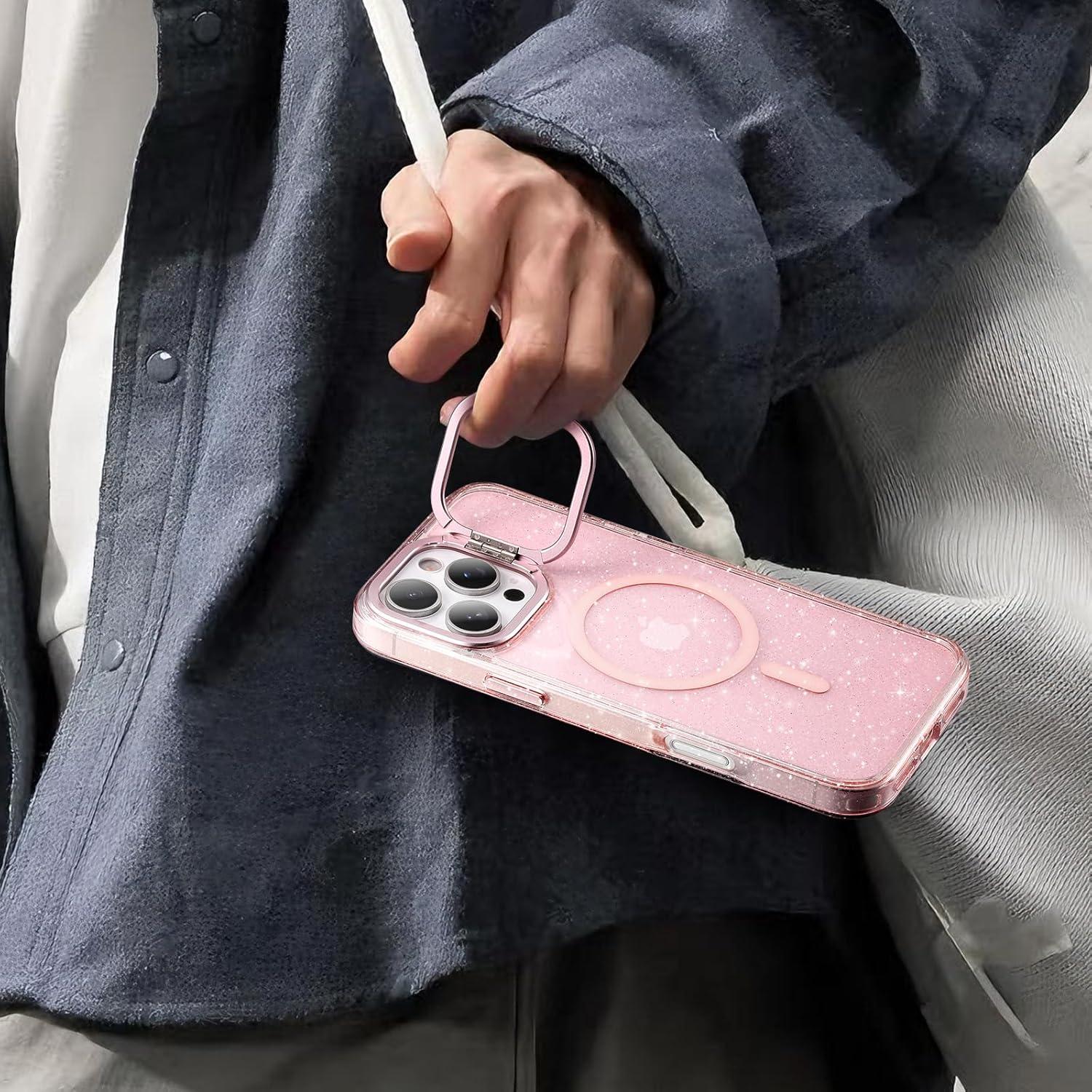 Funda Magnética Maledan para iPhone 16 Pro Max Rosa Brillante