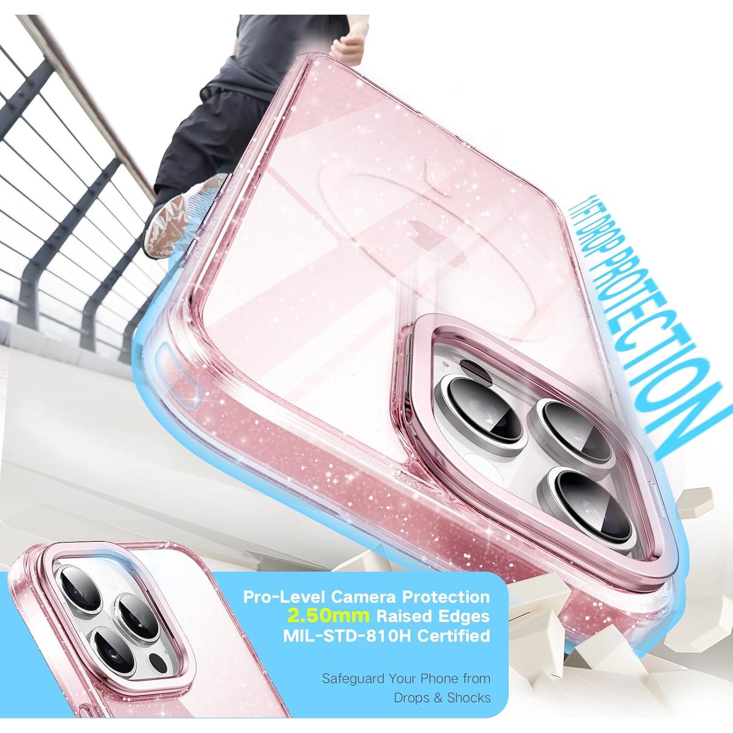 Funda Magnética Maledan para iPhone 16 Pro Max Rosa Brillante