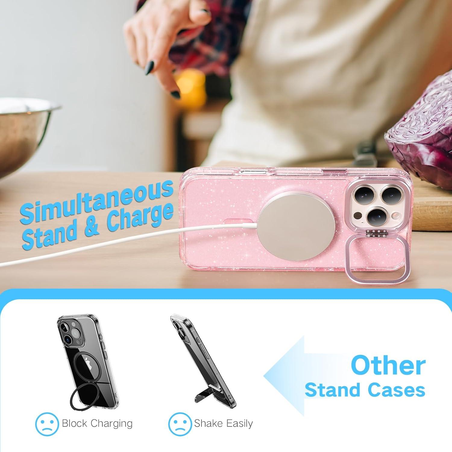 Funda Magnética Maledan para iPhone 16 Pro Max Rosa Brillante