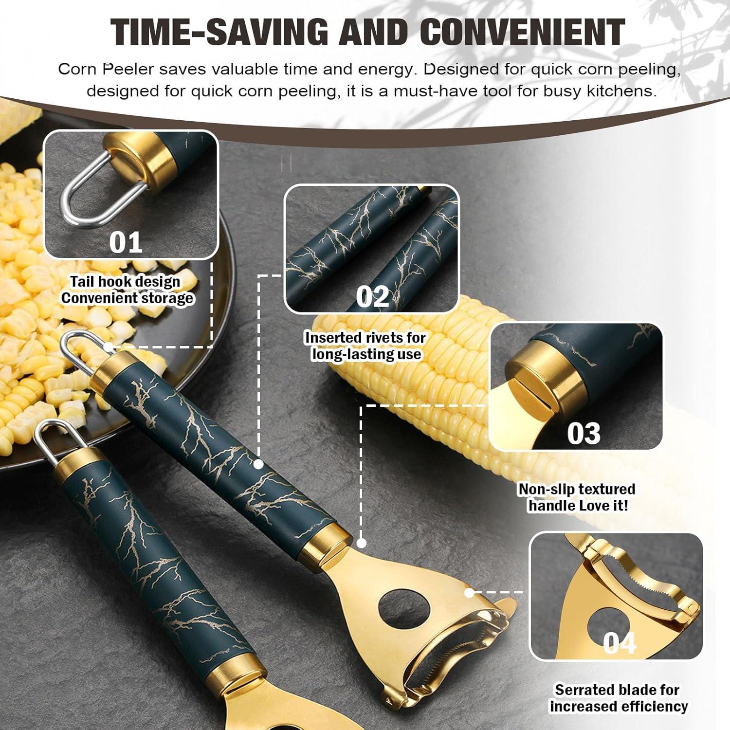 Corn Shucker, Corn Cob Stripper Tool, Stainless Steel Multifunctional Scraper, Kitchen Remover Tool Cutter