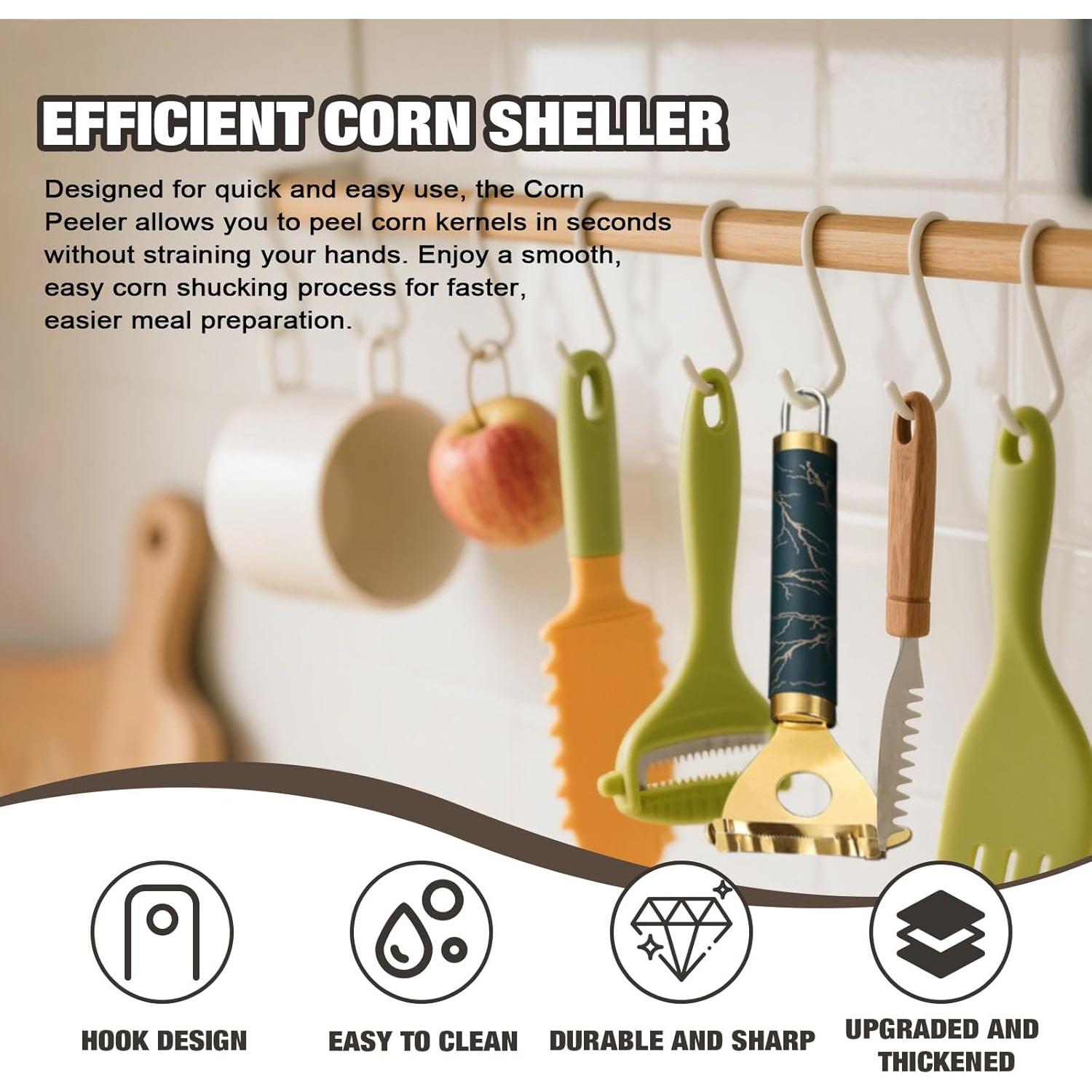 Corn Shucker, Corn Cob Stripper Tool, Stainless Steel Multifunctional Scraper, Kitchen Remover Tool Cutter
