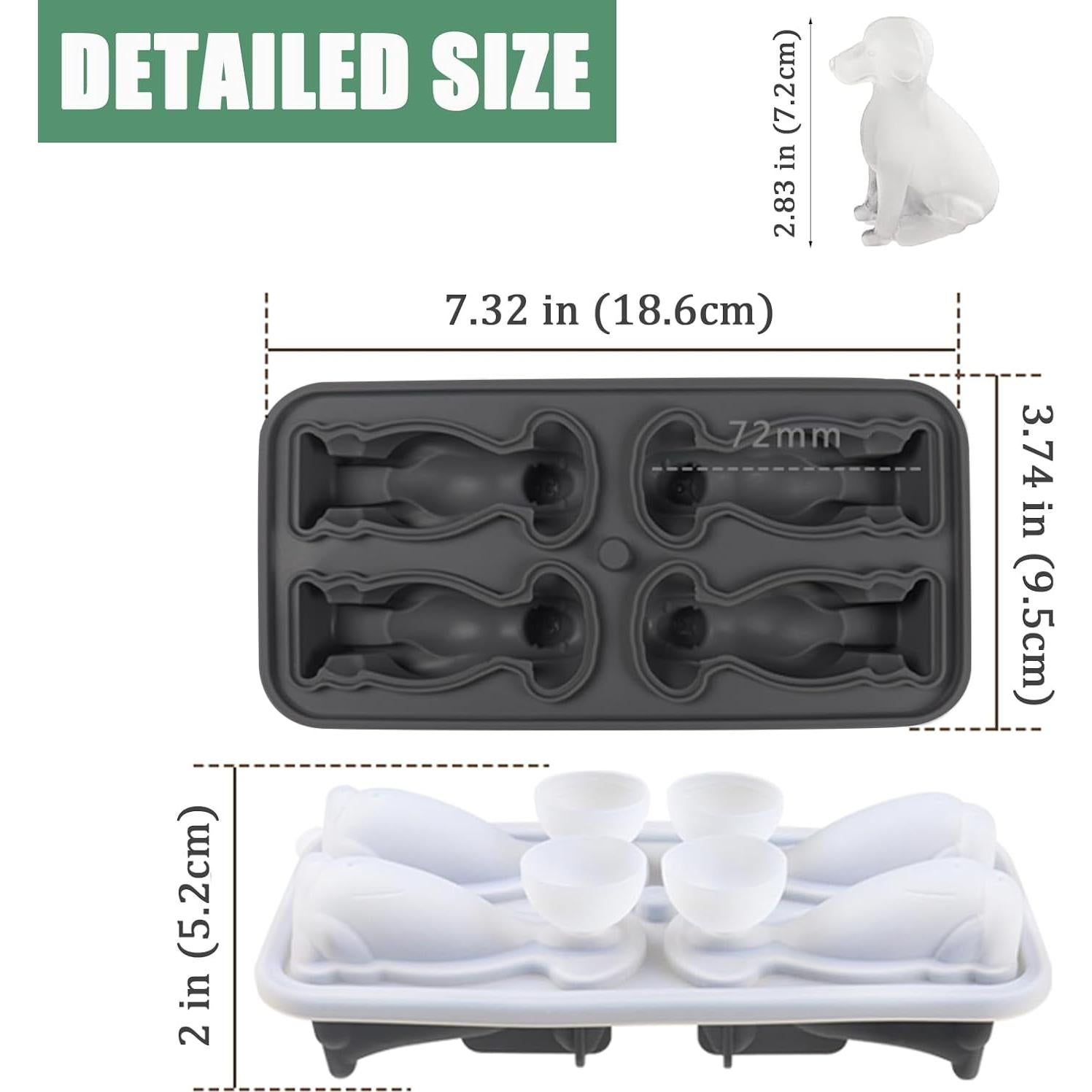 Molde de Hielo Labrador 3D Admaison - Silicona Grado Alimenticio