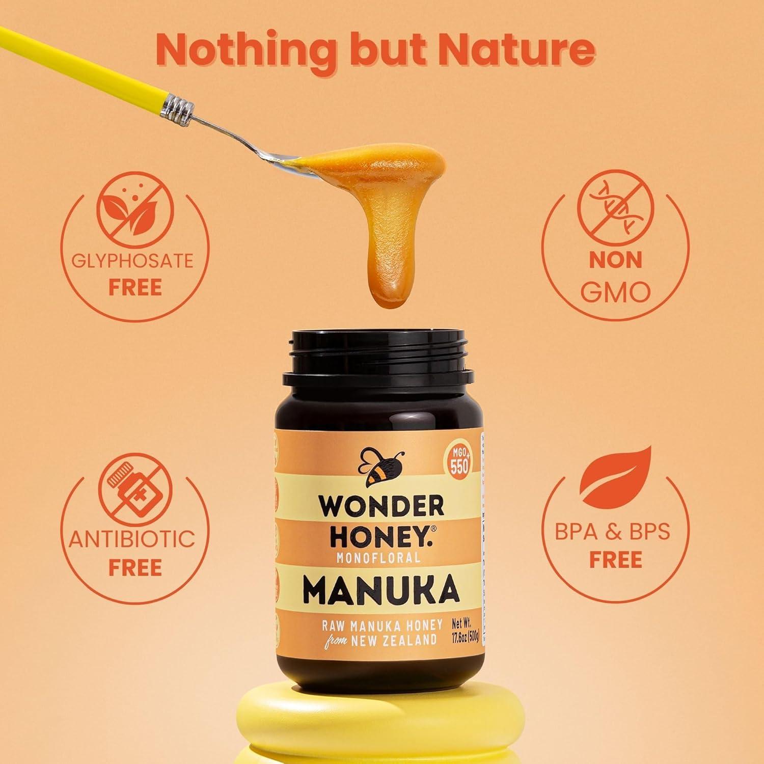 Miel Cruda de Manuka Wonder Honey MGO 550+ 500g Natural