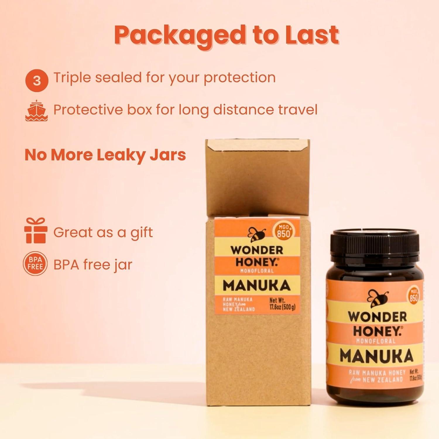 Miel Cruda de Manuka Wonder Honey MGO 550+ 500g Natural