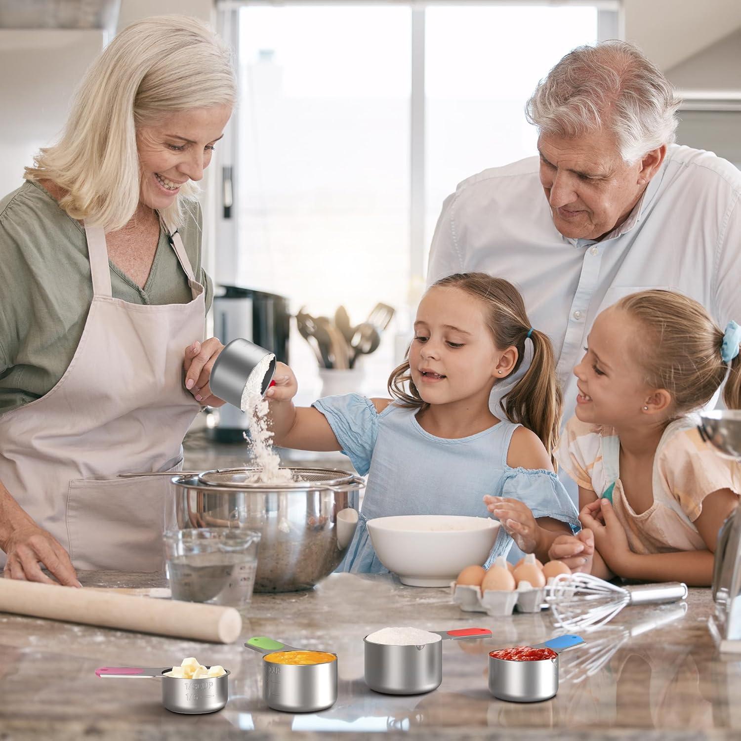 Juego de Tazas Medidoras Magnéticas 5PCS Minteem Acero Inoxidable