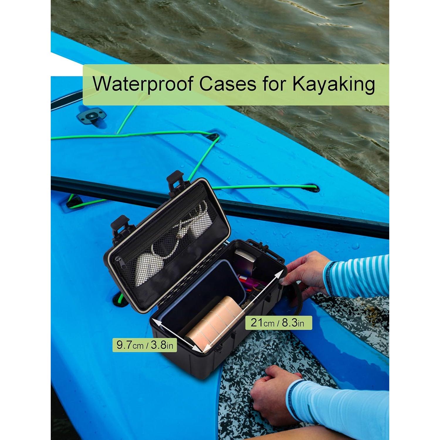 Waterproof Box Dry Box for Kayak Waterproof Phone Box with Pocket Mesh Dry Box Waterproof Boat Box Waterproof Case Box Containers for Kayaking Drybox Floating Case