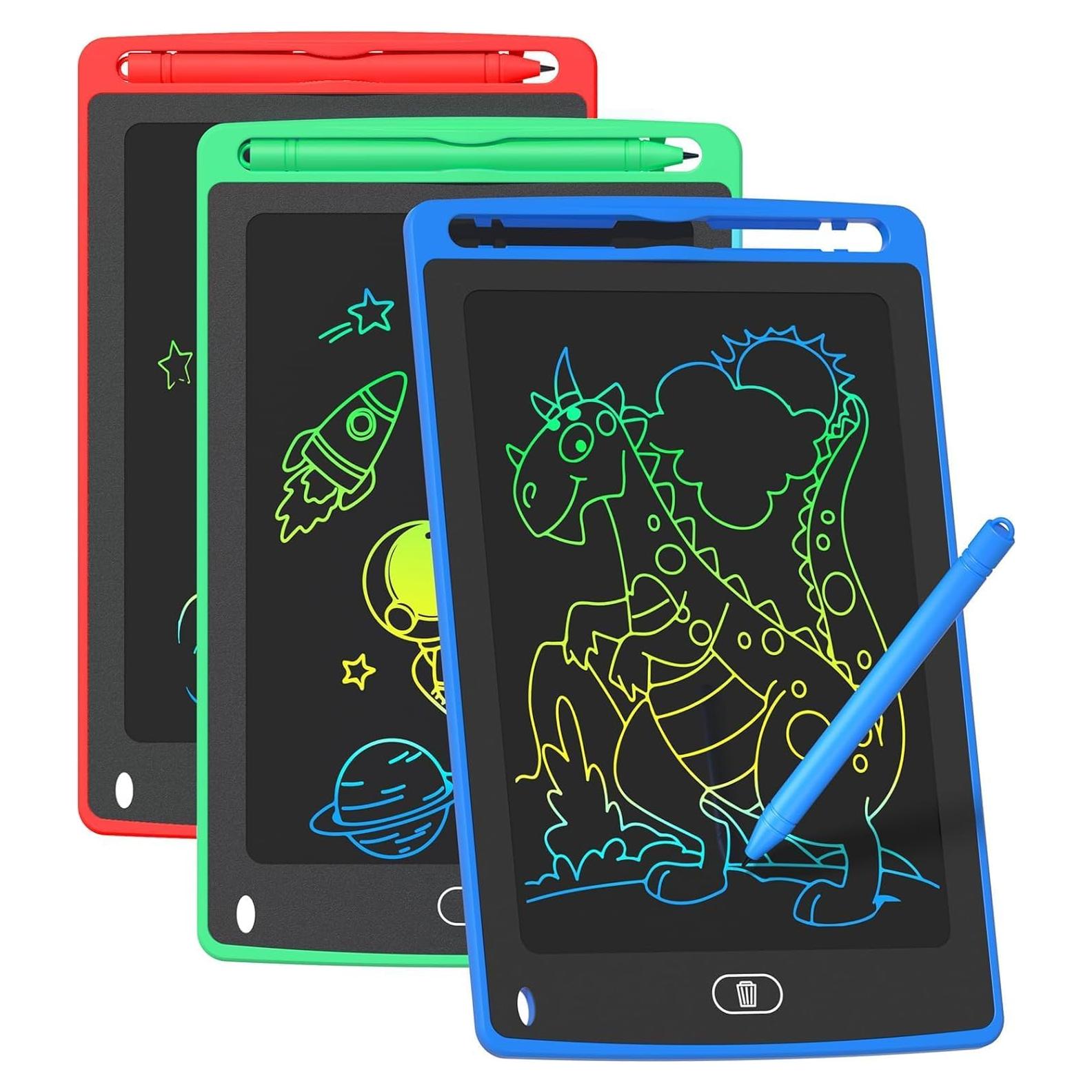 Paquete de 3 Tabletas de Escritura LCD TQU 8.5" Colorido