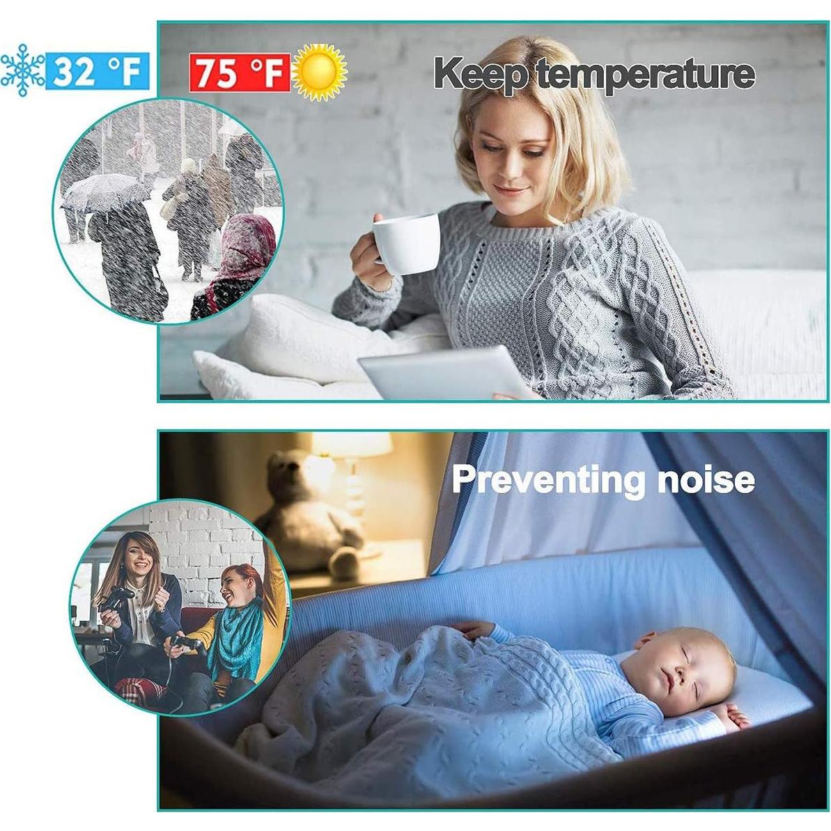 Suptikes Tapón de Corrientes para Puertas 5.08 cm x 99.06 cm Negro