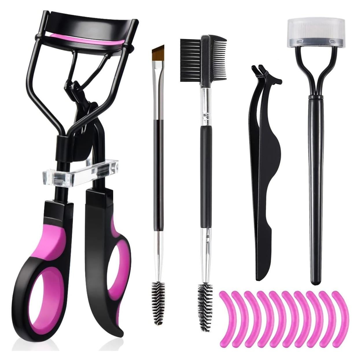 Kit de Rizador de Pestañas y Cejas Qiipii con 10 Almohadillas