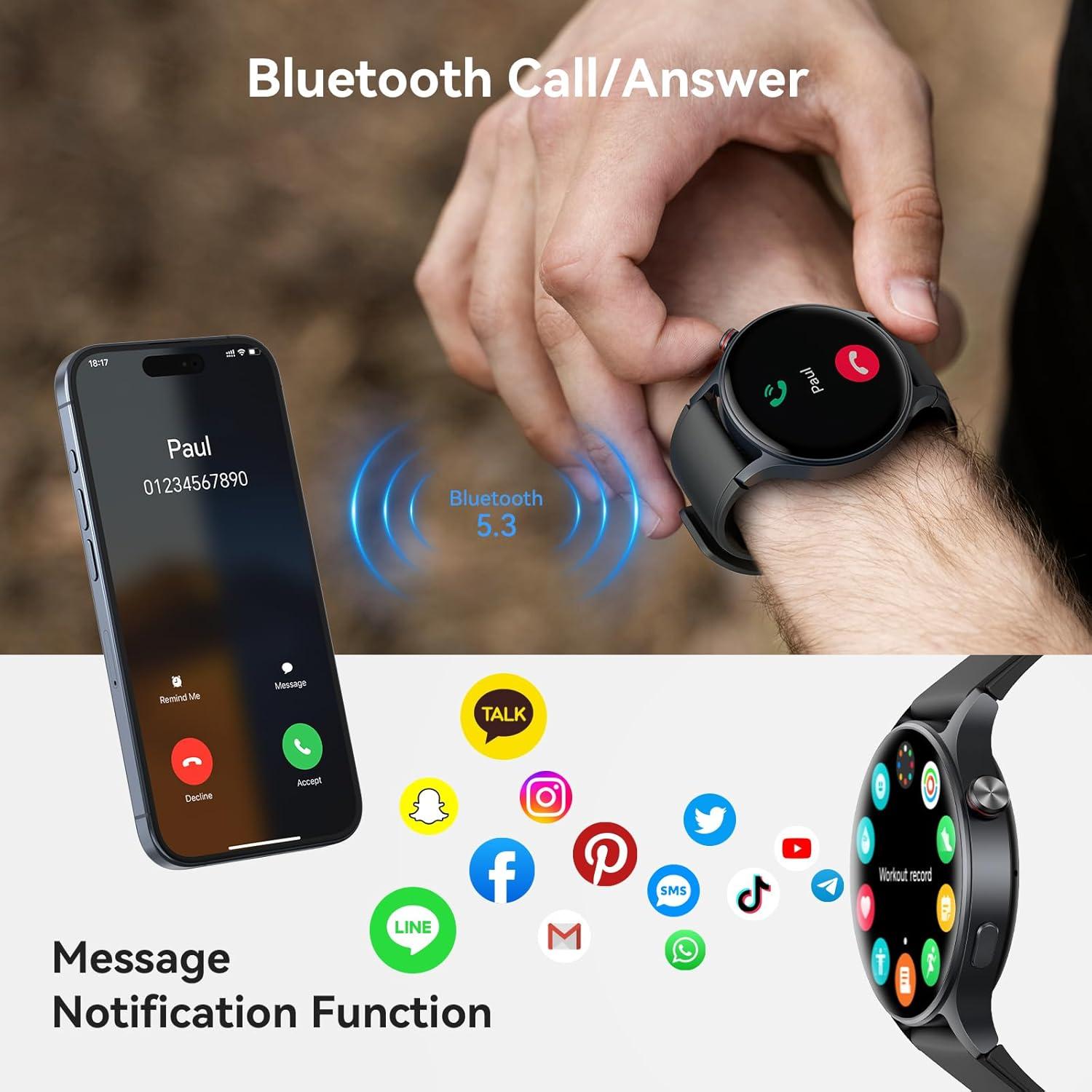 Reloj Inteligente AEAC AMOLED 1.32" Monitoreo Salud H/M