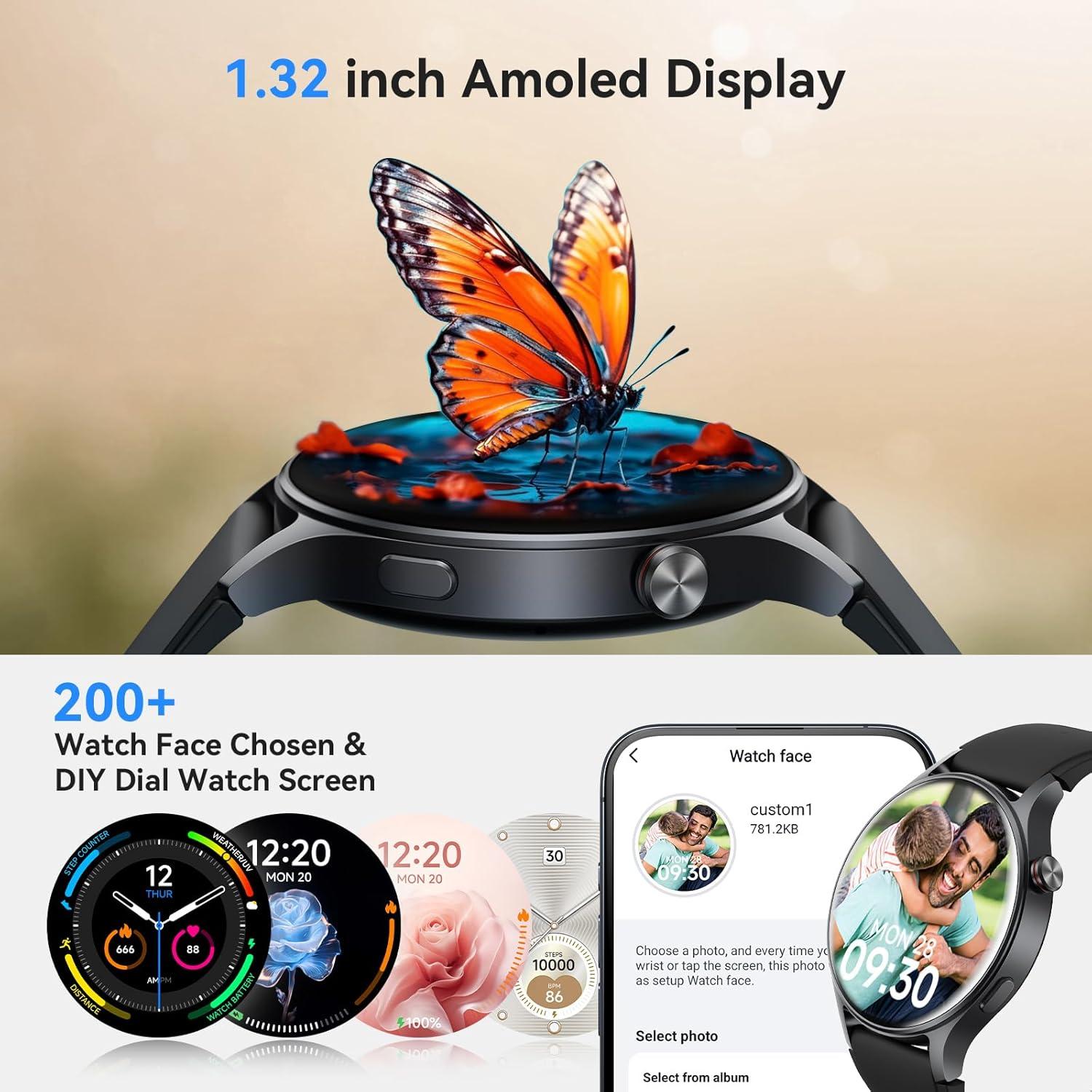 Reloj Inteligente AEAC AMOLED 1.32" Monitoreo Salud H/M