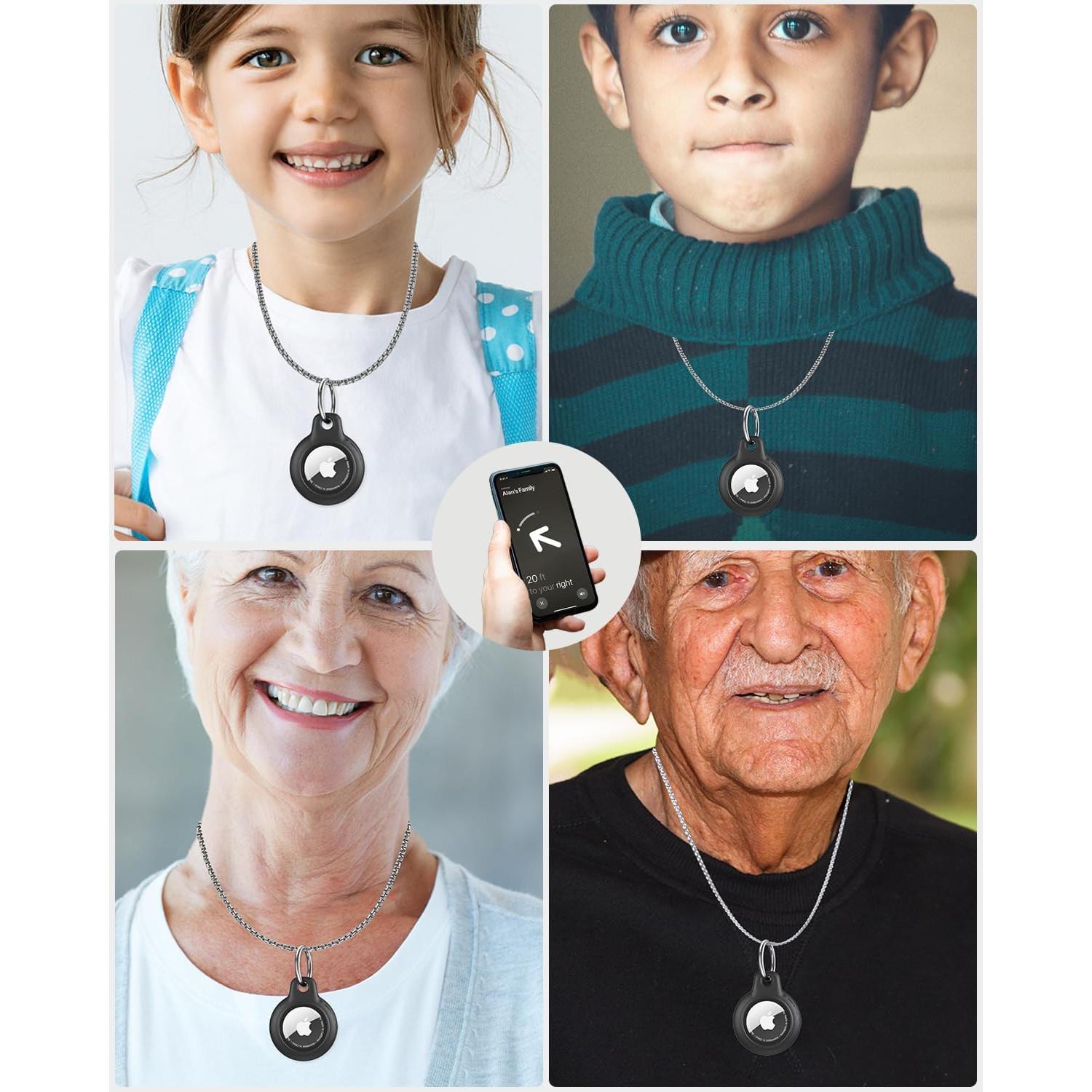 Collar Impermeable para AirTag DEERLET 75cm Ajustable Negro