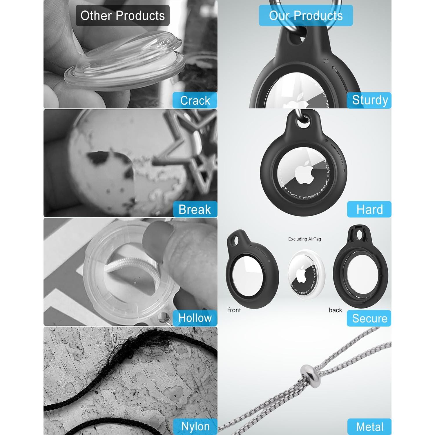 Collar Impermeable para AirTag DEERLET 75cm Ajustable Negro