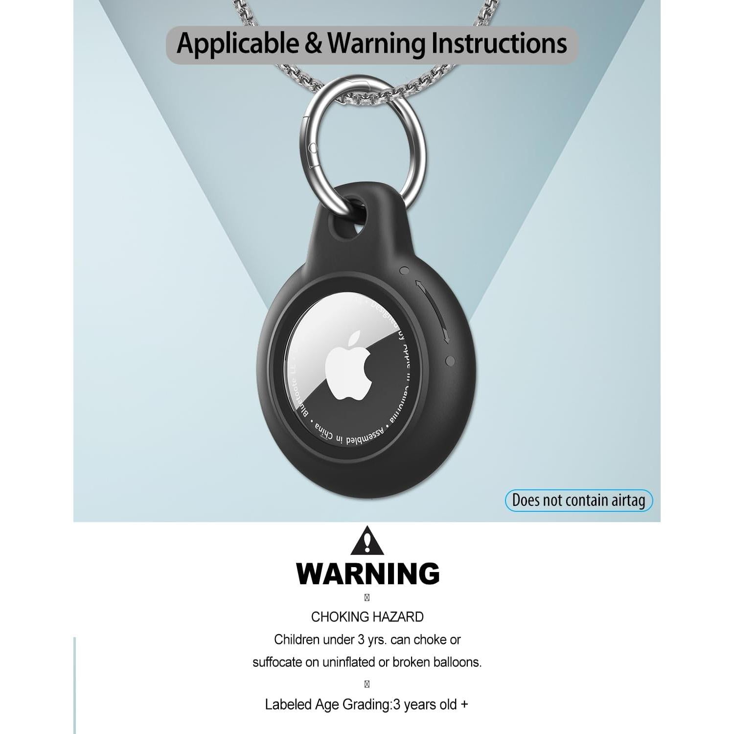 Collar Impermeable para AirTag DEERLET 75cm Ajustable Negro