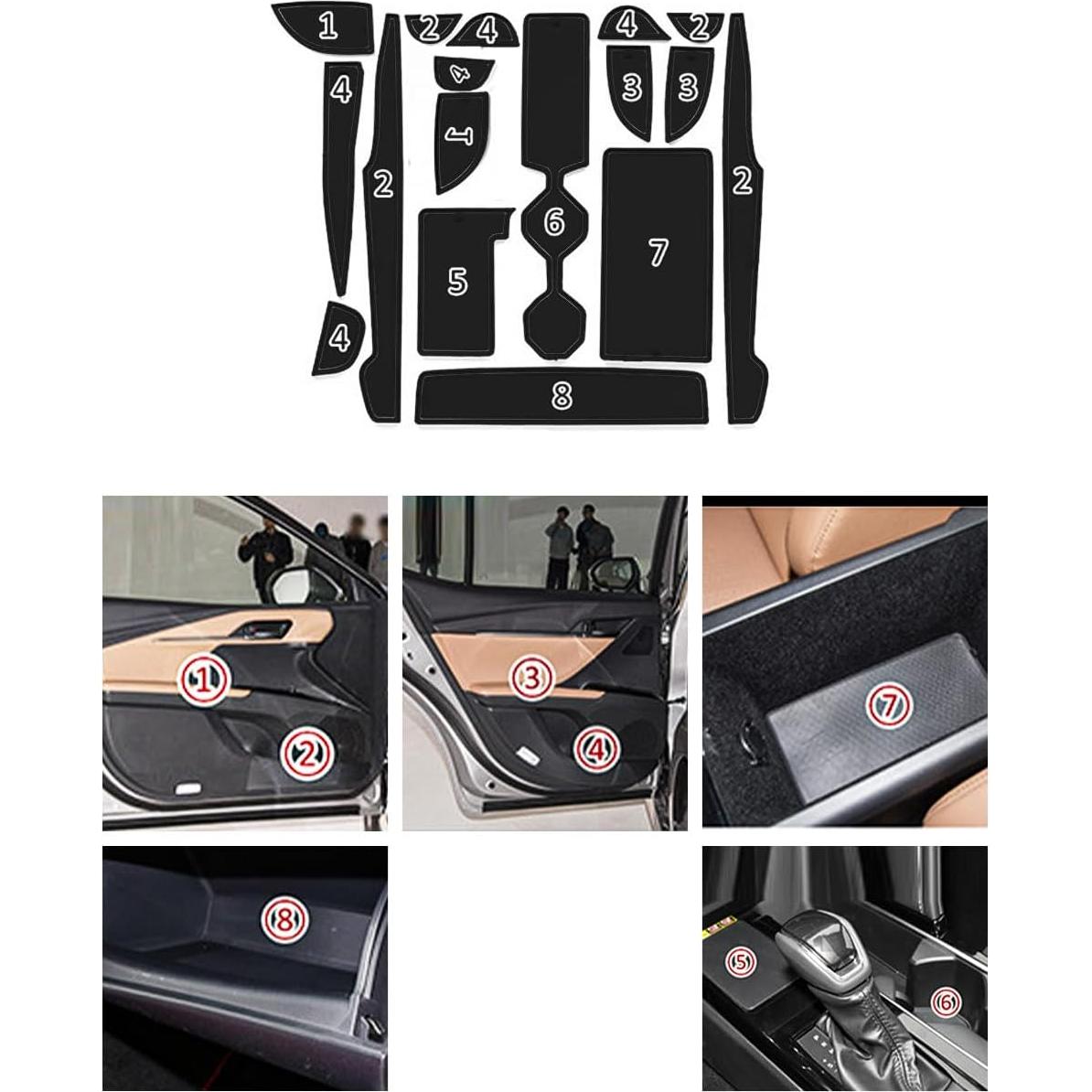 Insertos para Portavasos KEPHTH Toyota Camry 2025 - 18 Piezas Negro