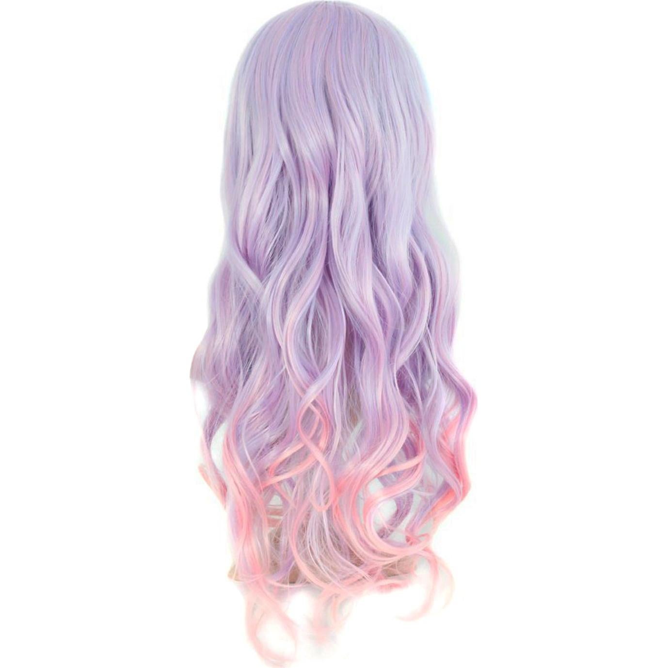 Peluca Larga Ondulada MapofBeauty 70 cm Azul/Púrpura/Rosa