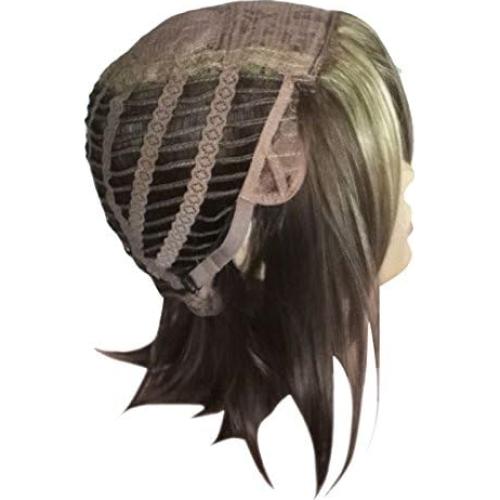 Peluca corta sintética Tsnomore marrón natural ajustable