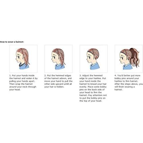 Peluca corta sintética Tsnomore marrón natural ajustable