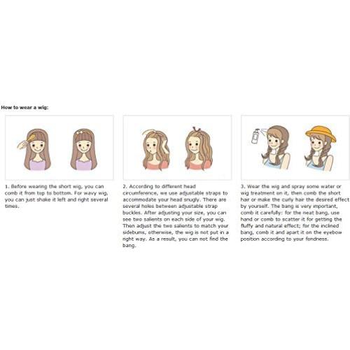 Peluca corta sintética Tsnomore marrón natural ajustable